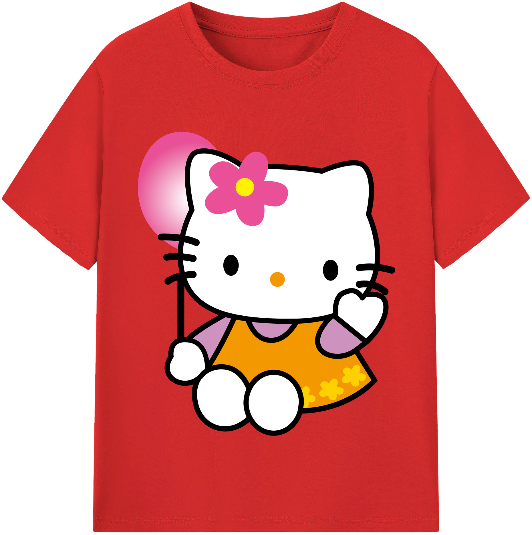 （画像用） Hello Kitty ハローキティ レディースカジュアルプリントTシャツ（綿100％）