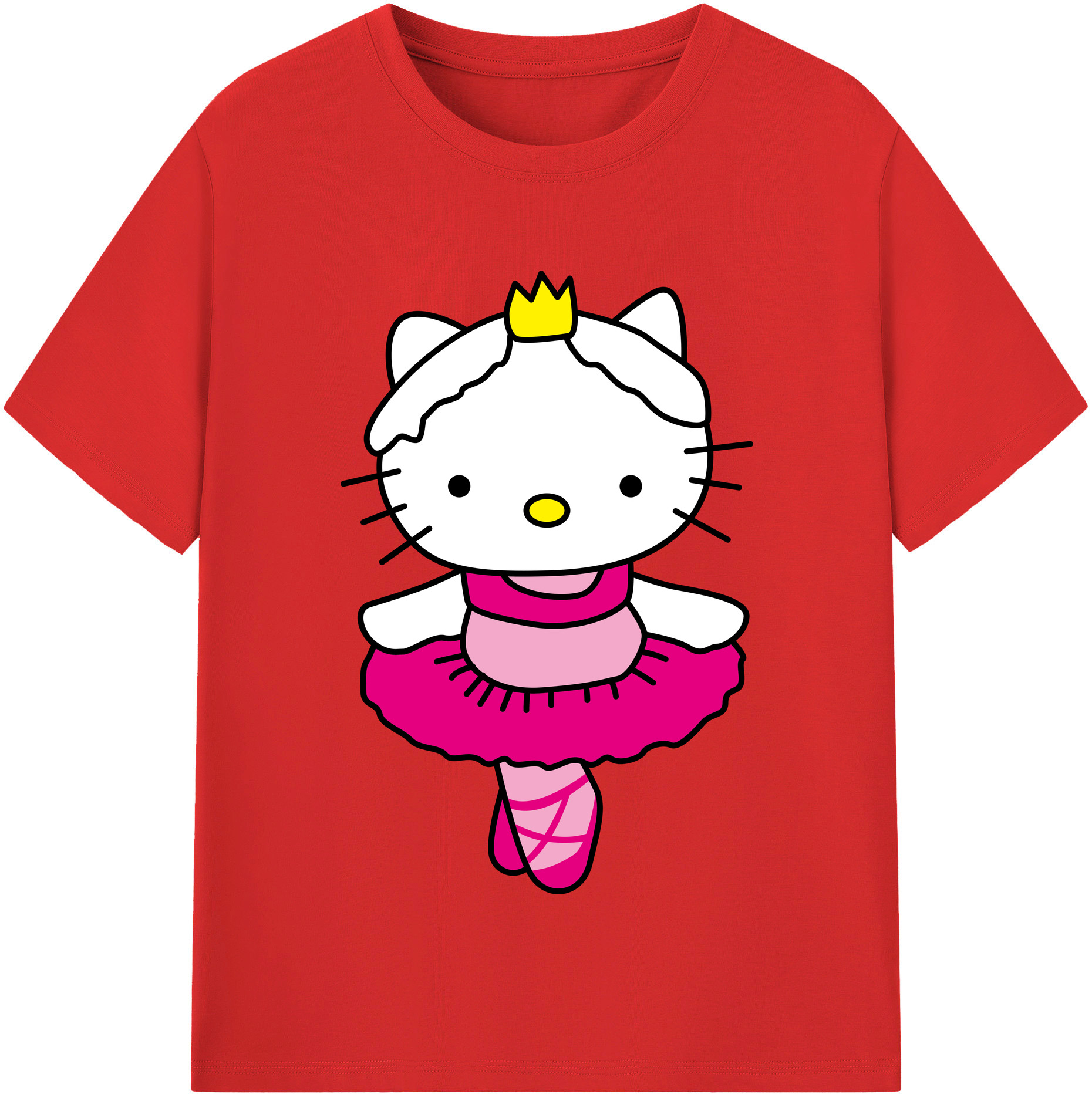 （画像用） Hello Kitty ハローキティ レディースカジュアルプリントTシャツ（綿100％）