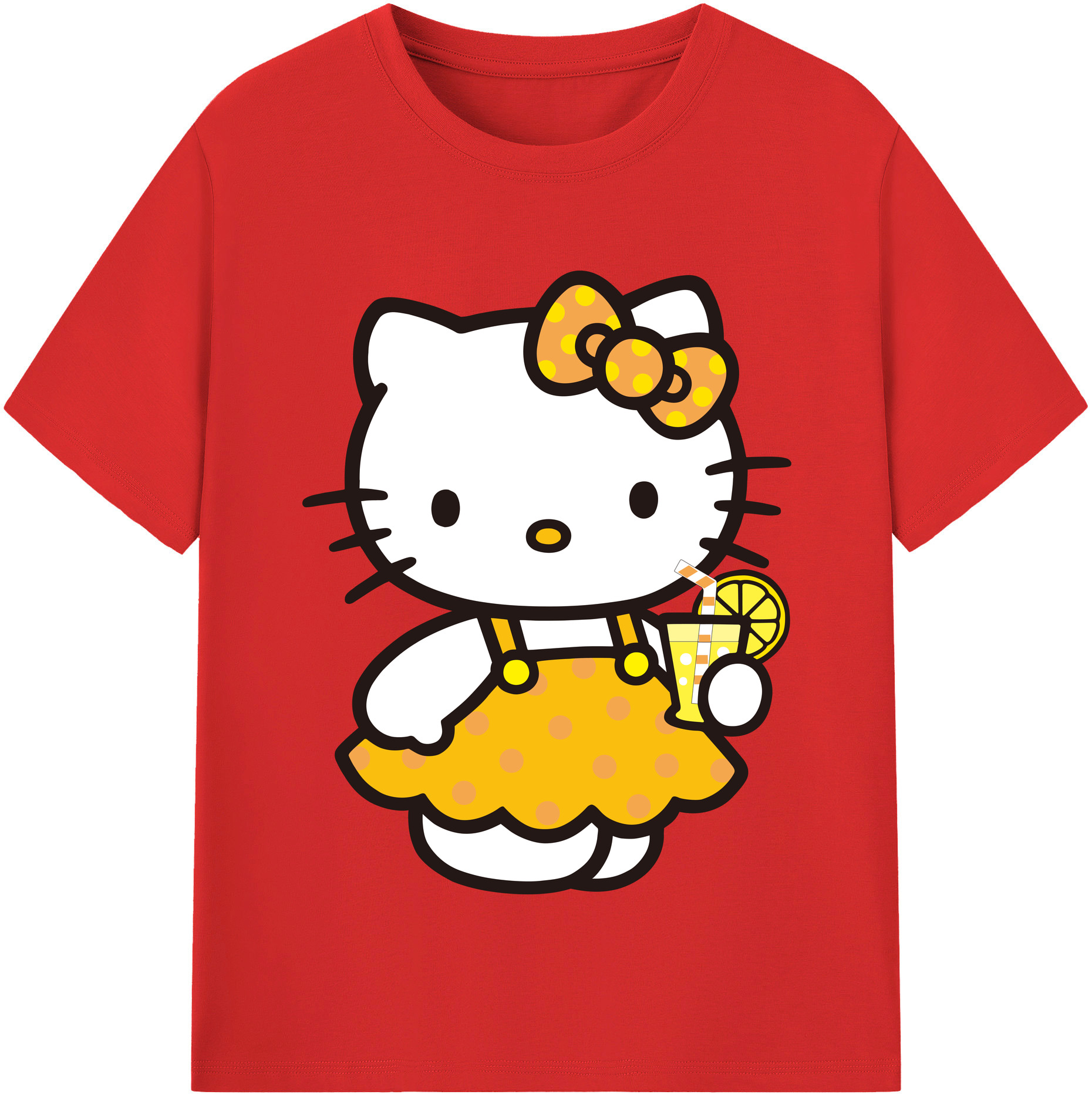 （画像用） Hello Kitty ハローキティ レディースカジュアルプリントTシャツ（綿100％）