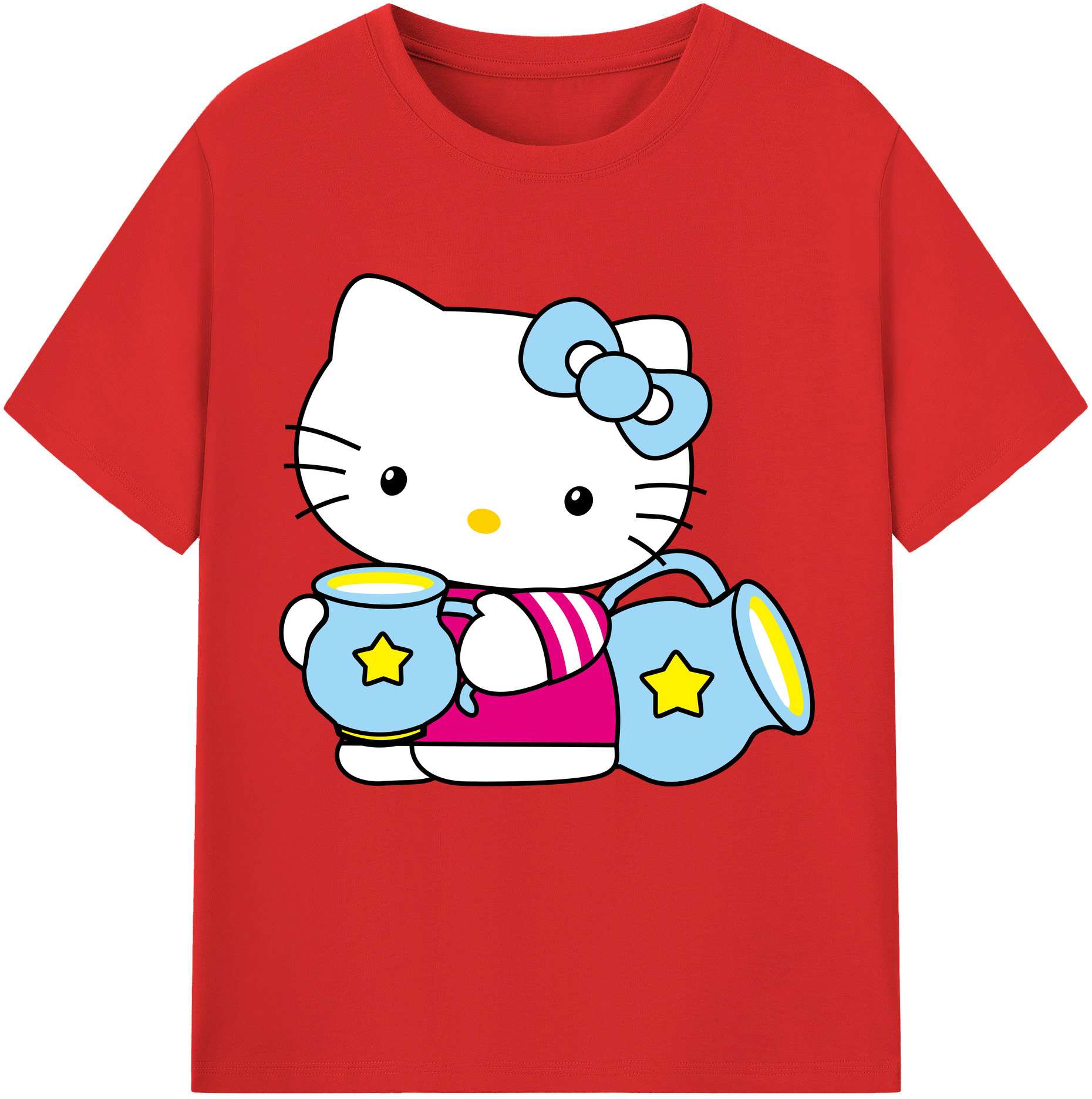 （画像用） Hello Kitty ハローキティ レディースカジュアルプリントTシャツ（綿100％）
