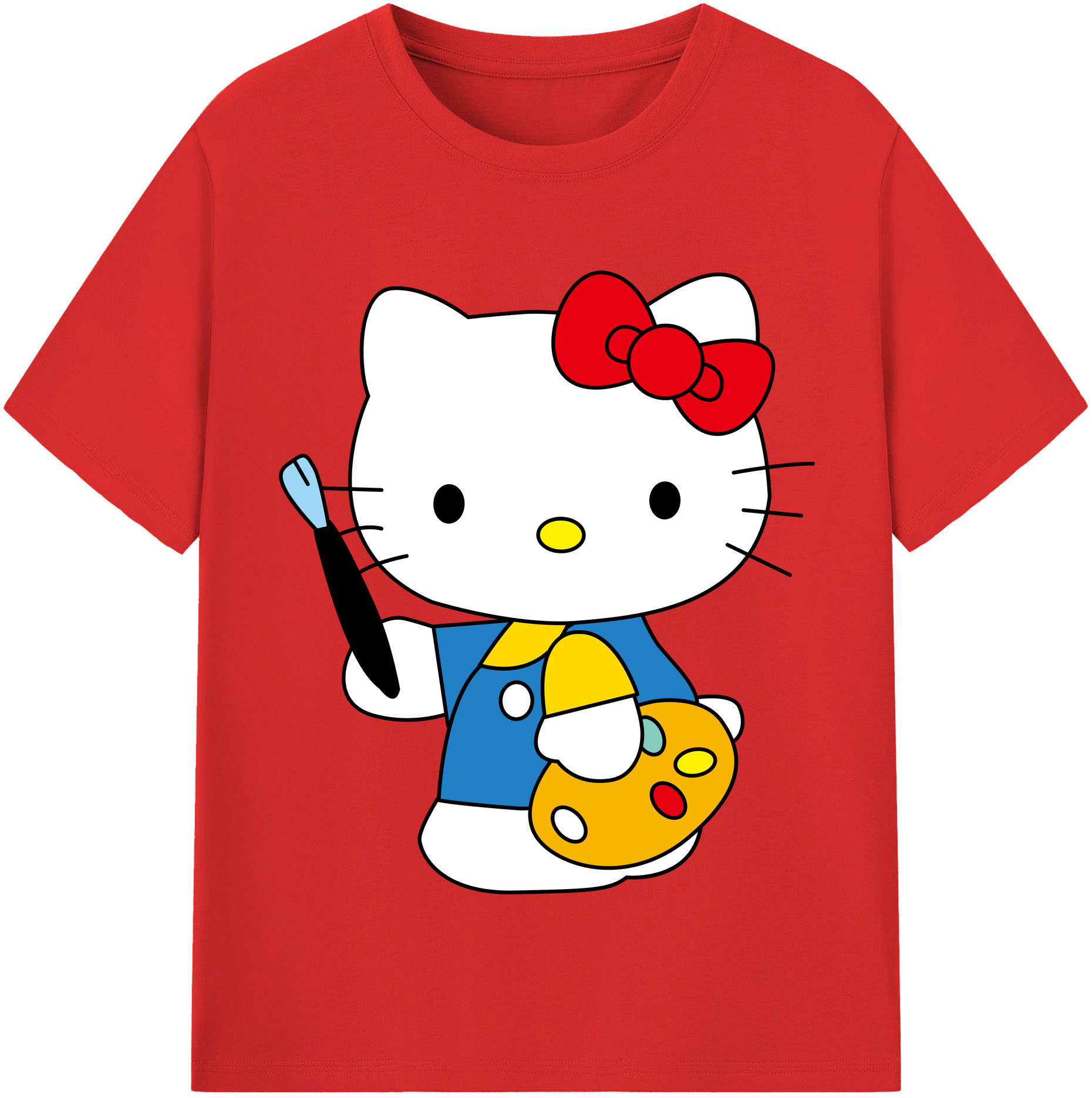 （画像用） Hello Kitty ハローキティ レディースカジュアルプリントTシャツ（綿100％）