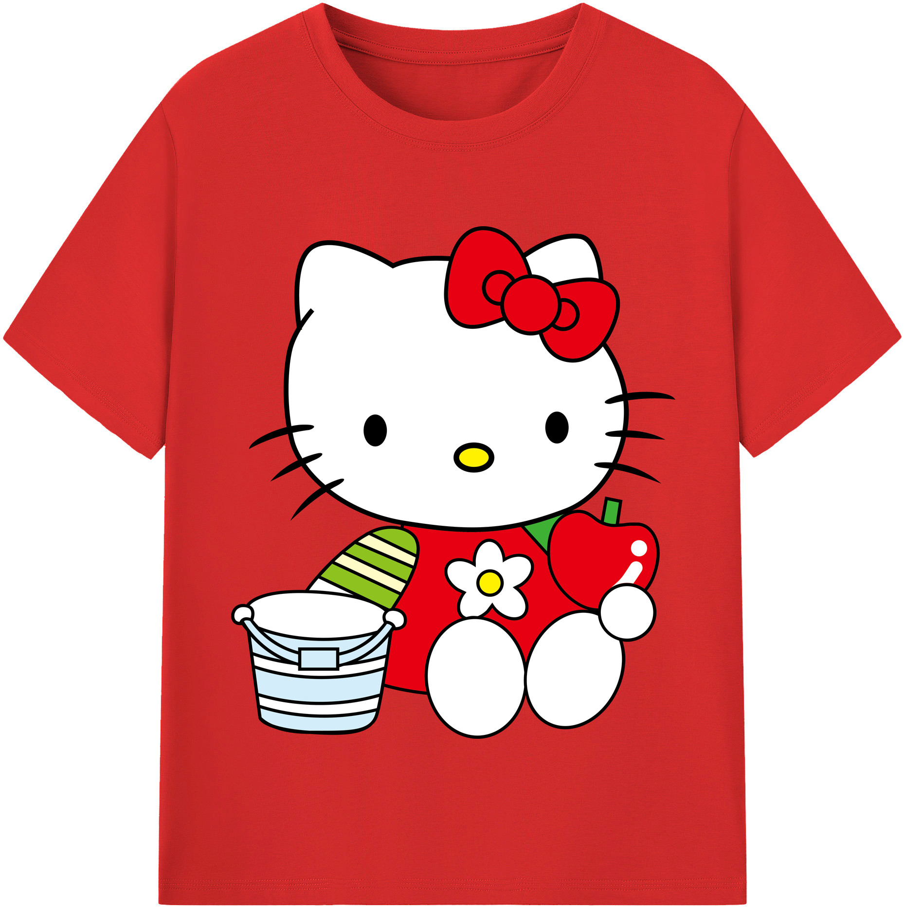 （画像用） Hello Kitty ハローキティ レディースカジュアルプリントTシャツ（綿100％）