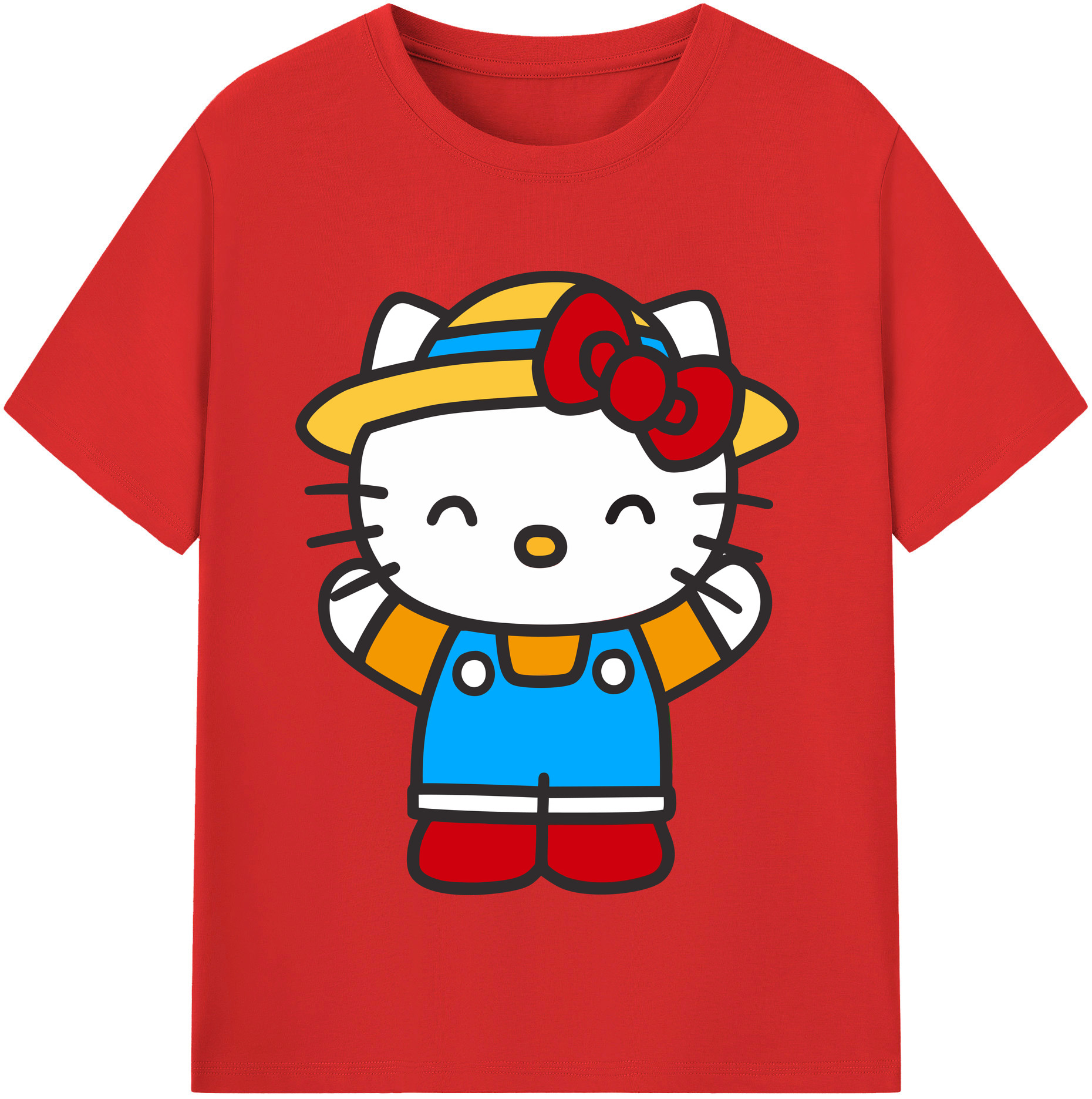 （画像用） Hello Kitty ハローキティ レディースカジュアルプリントTシャツ（綿100％）
