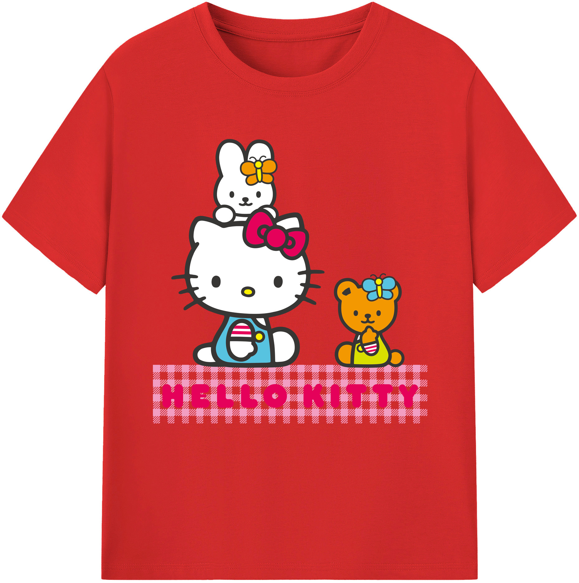 （画像用） Hello Kitty ハローキティ レディースカジュアルプリントTシャツ（綿100％）
