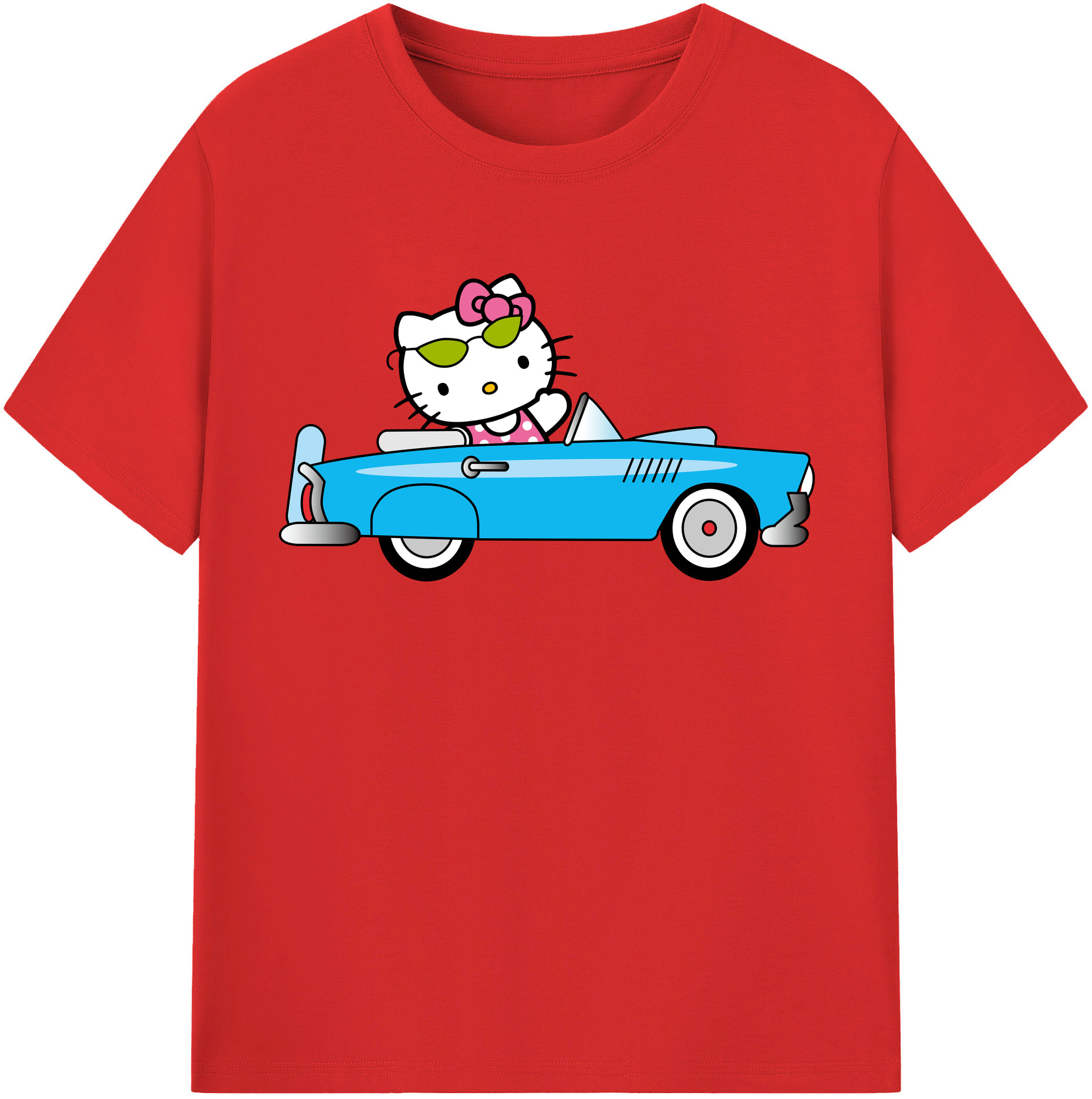 （画像用） Hello Kitty ハローキティ レディースカジュアルプリントTシャツ（綿100％）