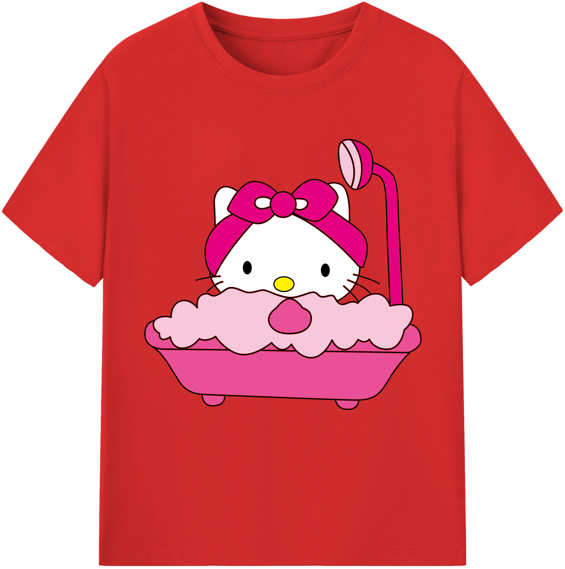 （画像用） Hello Kitty ハローキティ レディースカジュアルプリントTシャツ（綿100％）