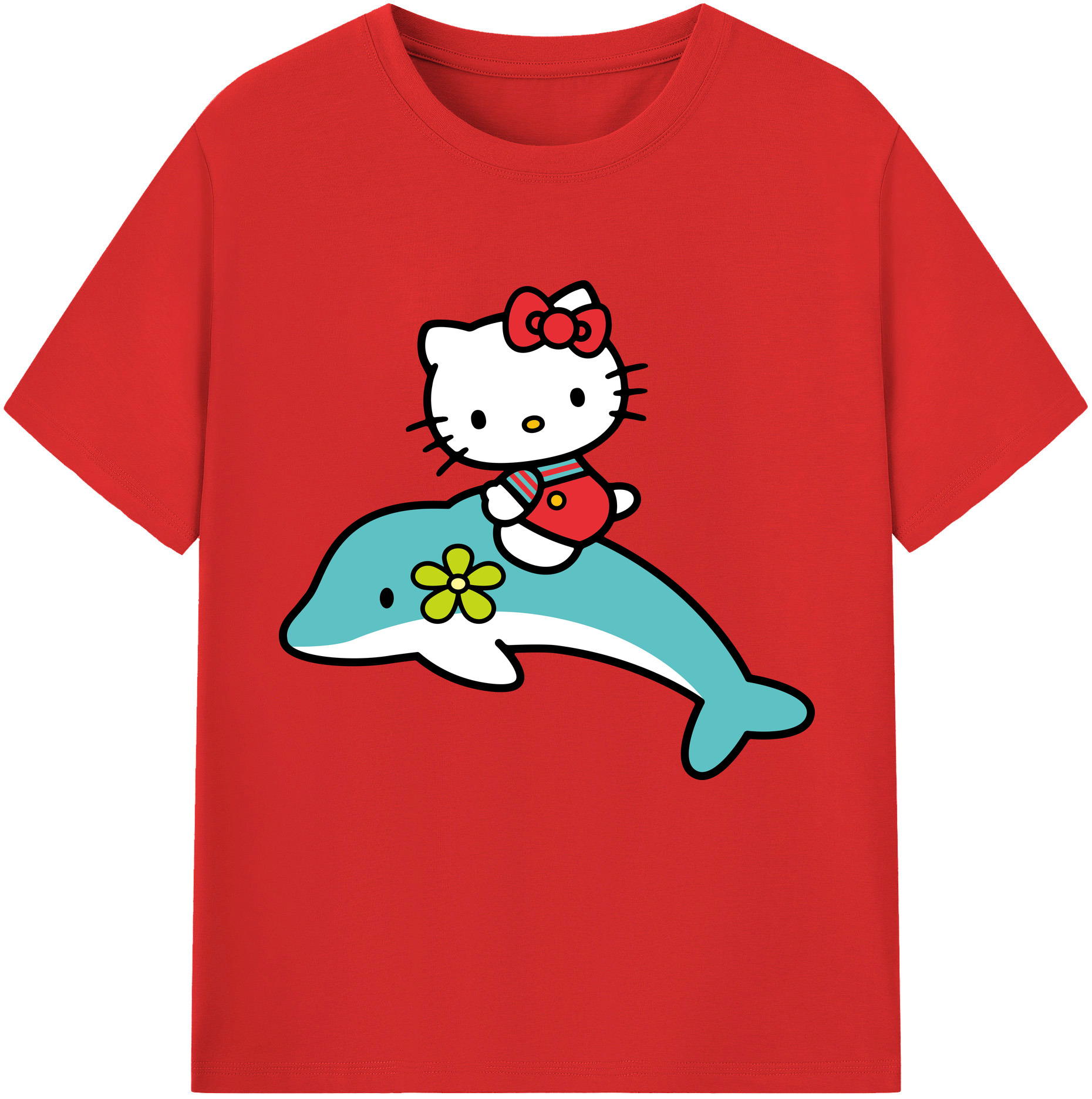 （画像用） Hello Kitty ハローキティ レディースカジュアルプリントTシャツ（綿100％）