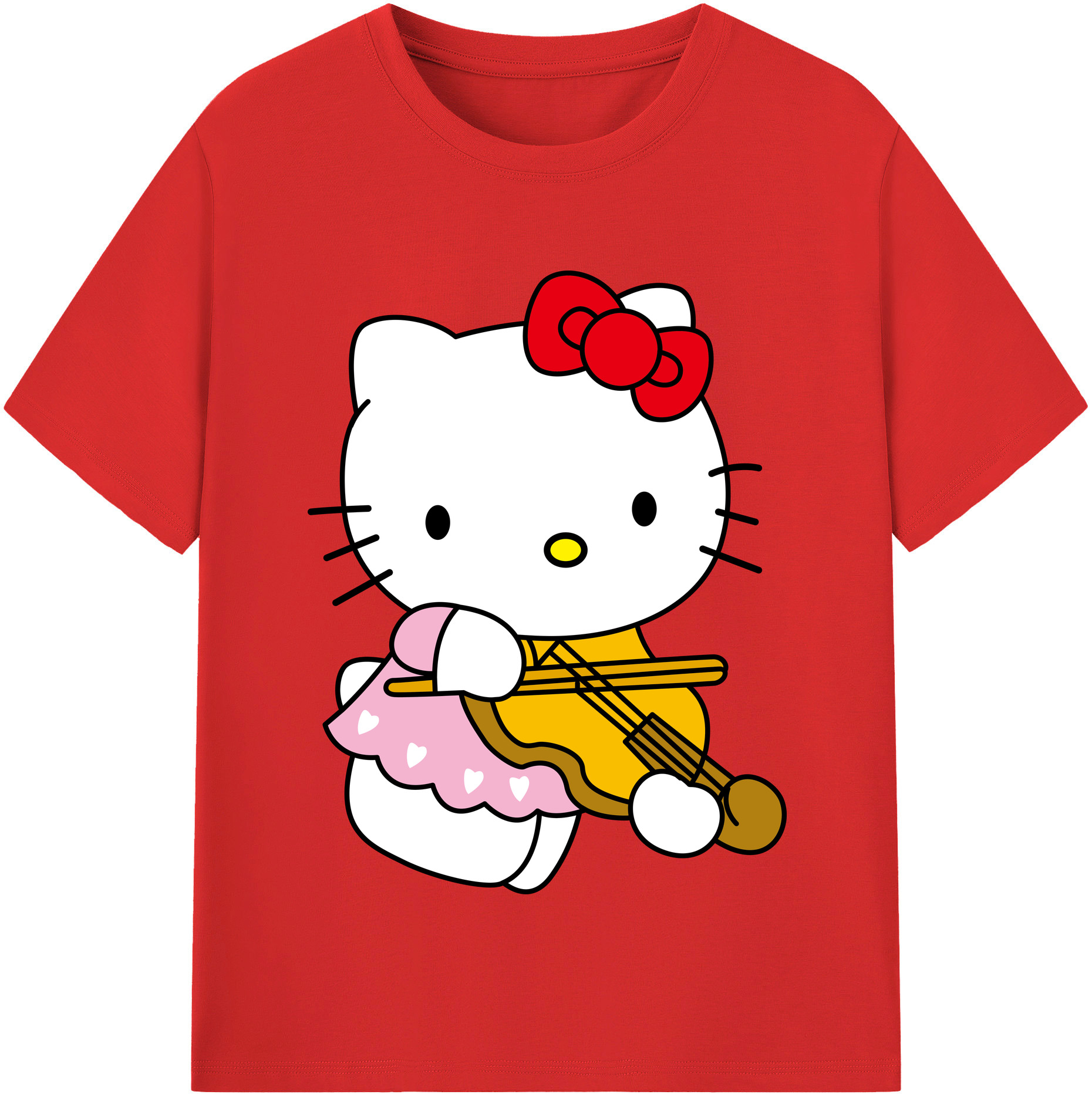 （画像用） Hello Kitty ハローキティ レディースカジュアルプリントTシャツ（綿100％）
