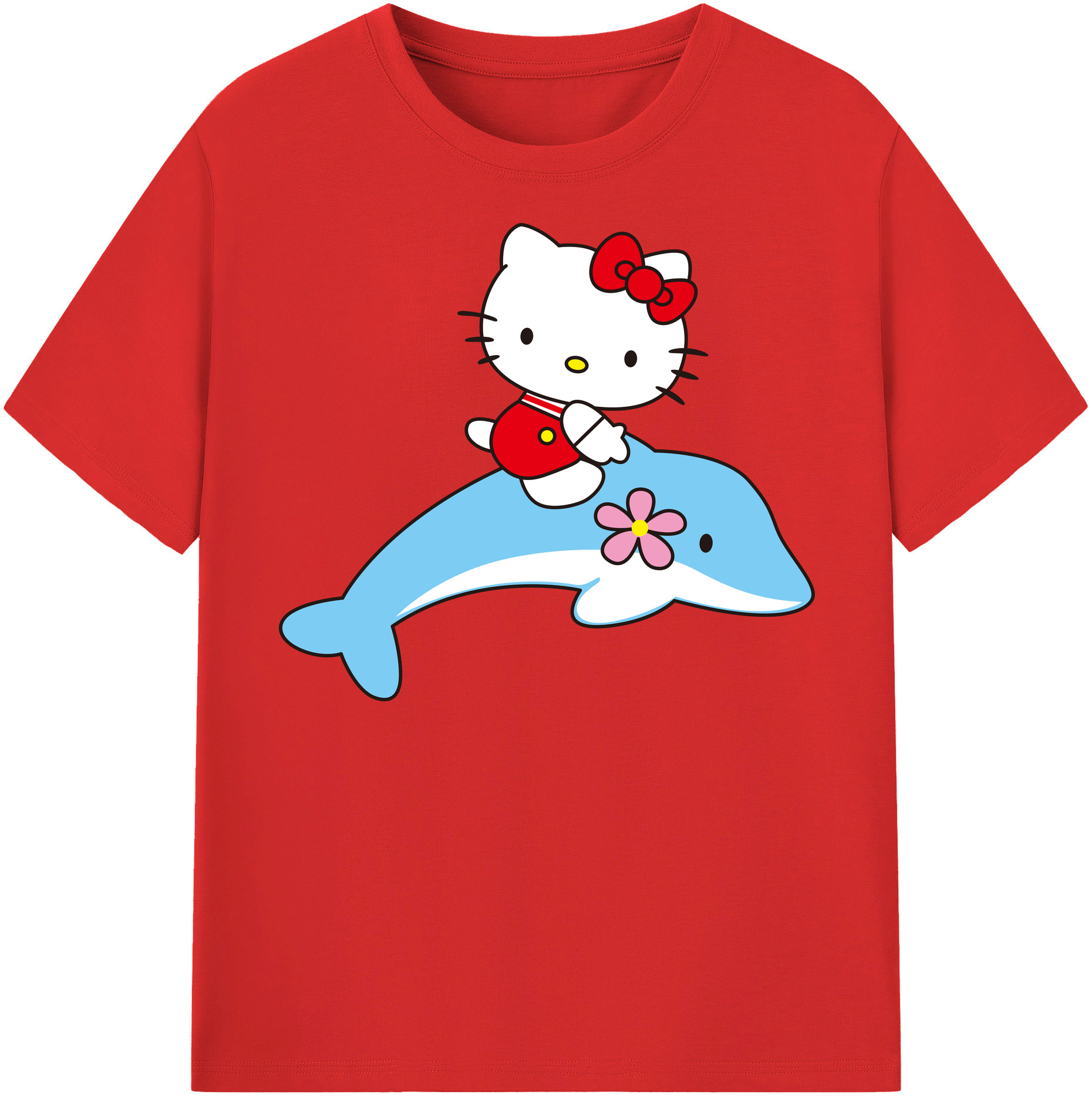 （画像用） Hello Kitty ハローキティ レディースカジュアルプリントTシャツ（綿100％）