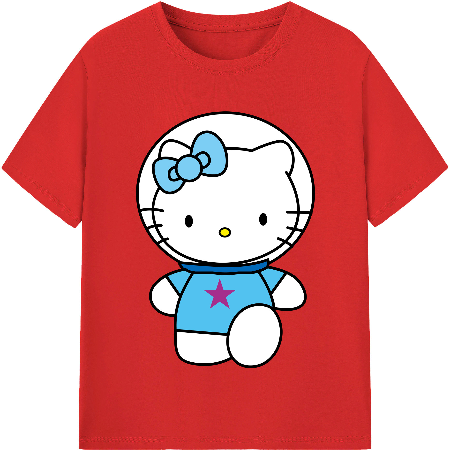 （画像用） Hello Kitty ハローキティ レディースカジュアルプリントTシャツ（綿100％）