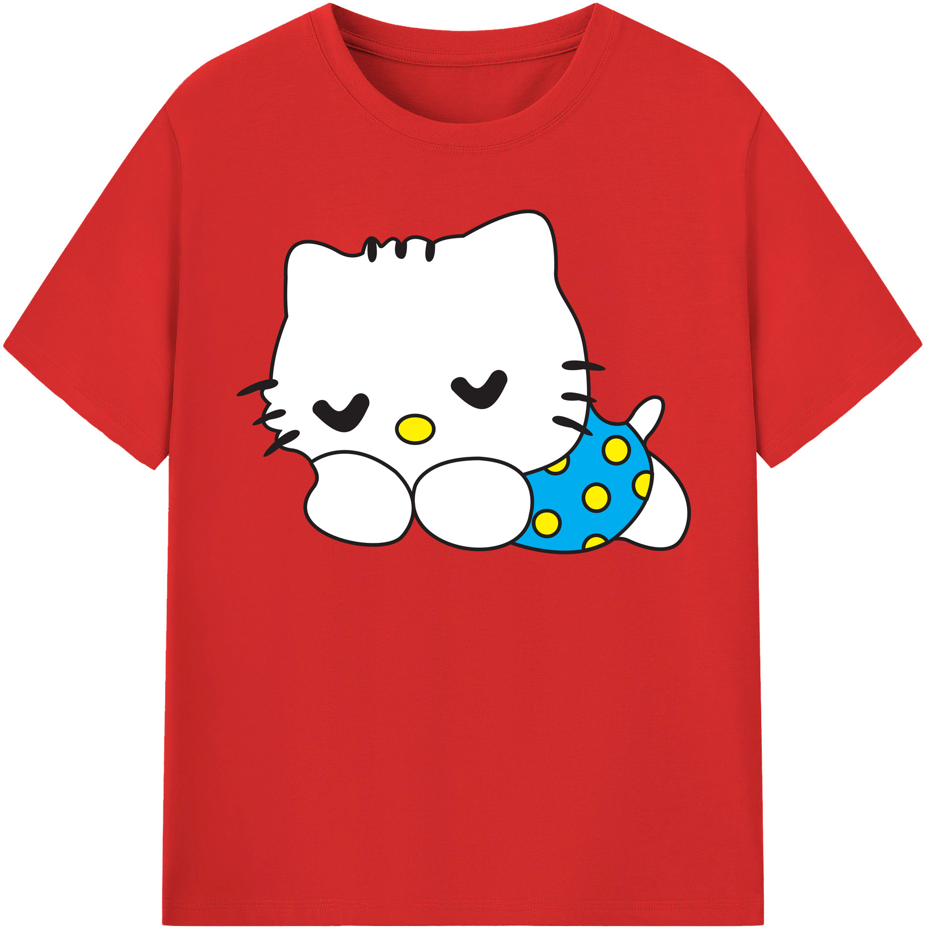 （画像用） Hello Kitty ハローキティ レディースカジュアルプリントTシャツ（綿100％）