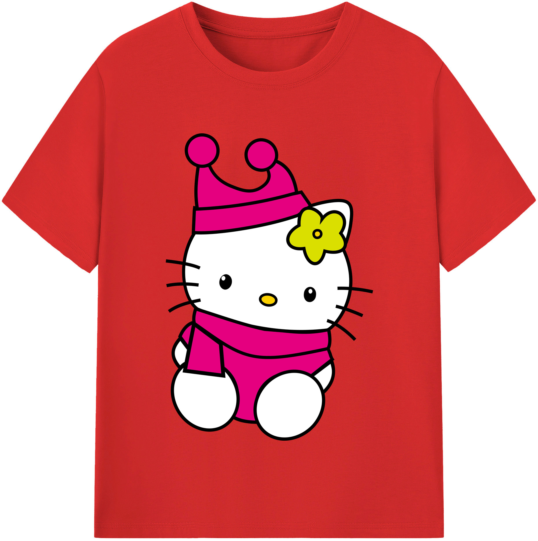 （画像用） Hello Kitty ハローキティ レディースカジュアルプリントTシャツ（綿100％）