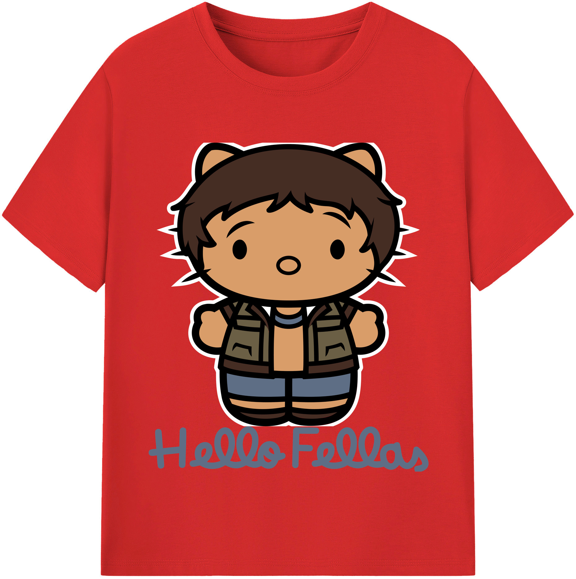 （画像用） Hello Kitty ハローキティ レディースカジュアルプリントTシャツ（綿100％）