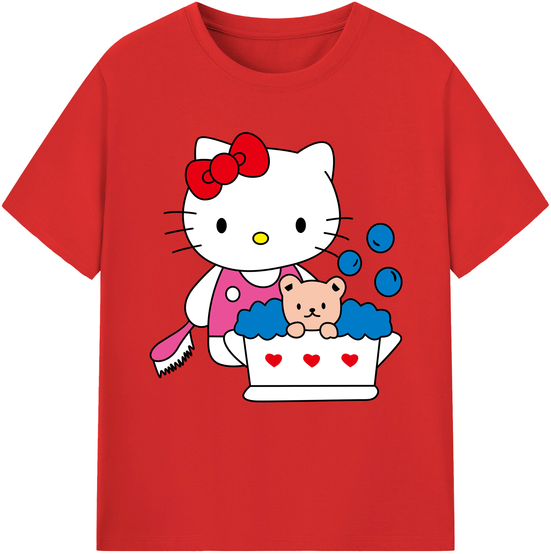 （画像用） Hello Kitty ハローキティ レディースカジュアルプリントTシャツ（綿100％）