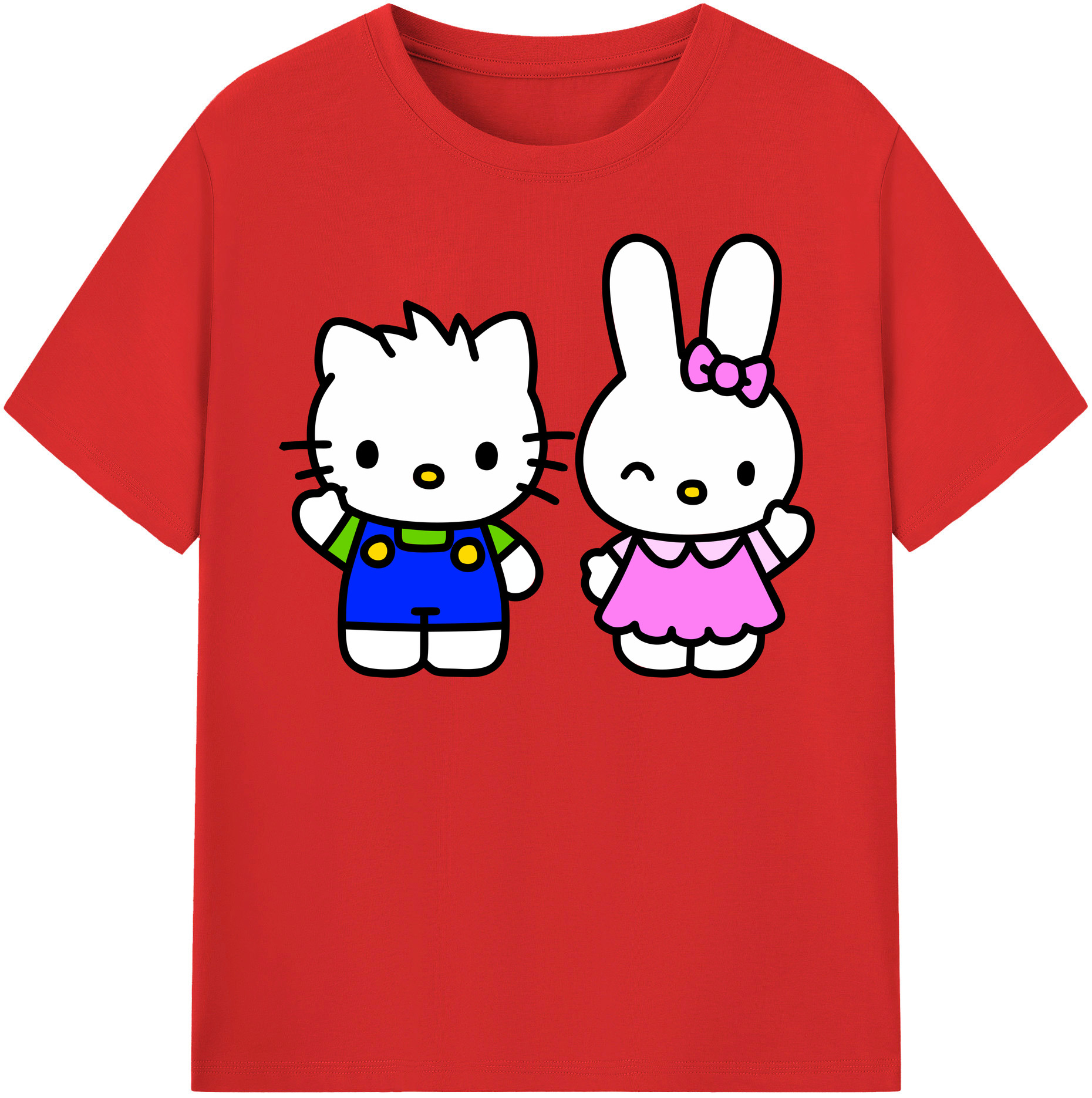（画像用） Hello Kitty ハローキティ レディースカジュアルプリントTシャツ（綿100％）