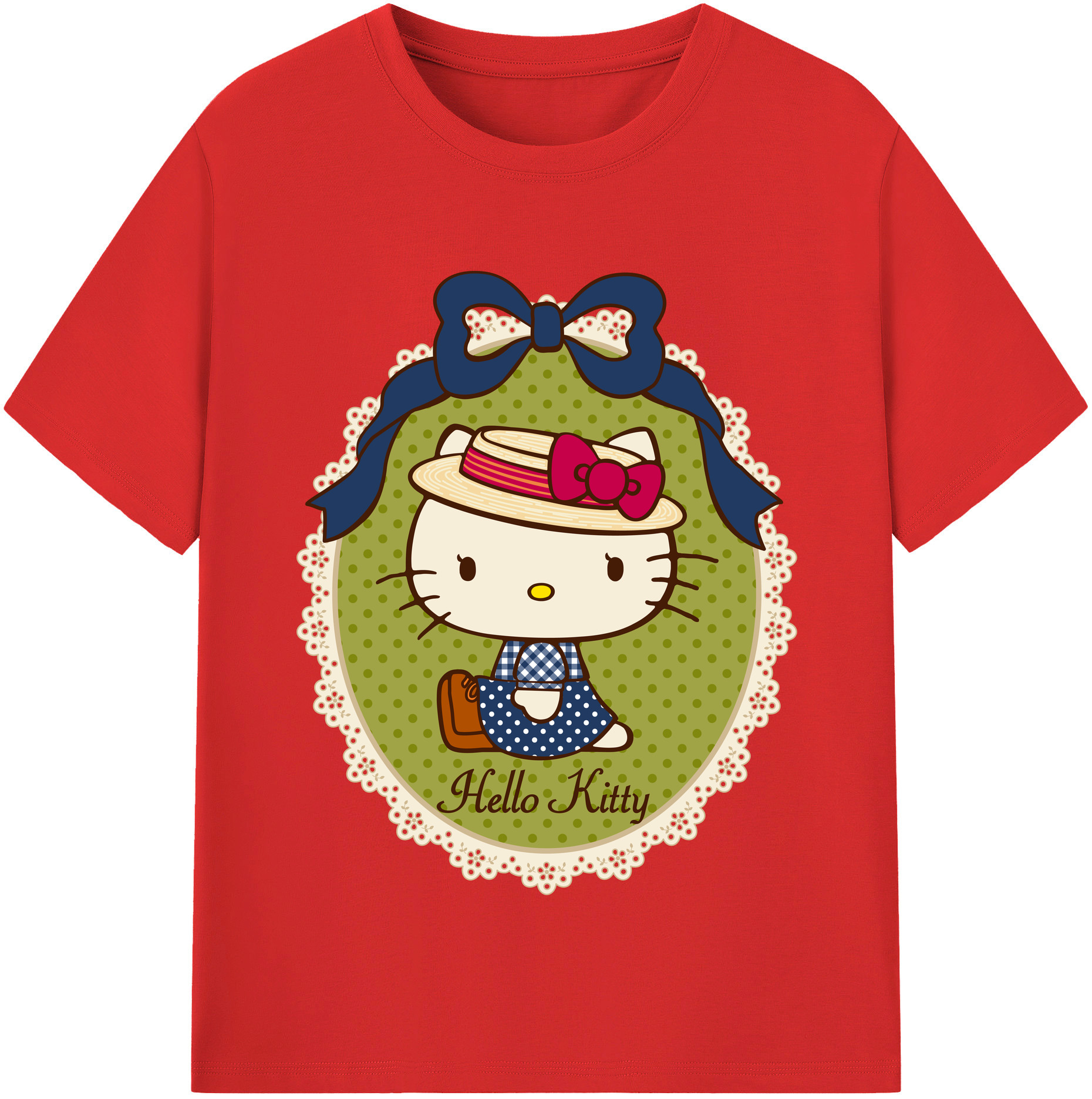 （画像用） Hello Kitty ハローキティ レディースカジュアルプリントTシャツ（綿100％）