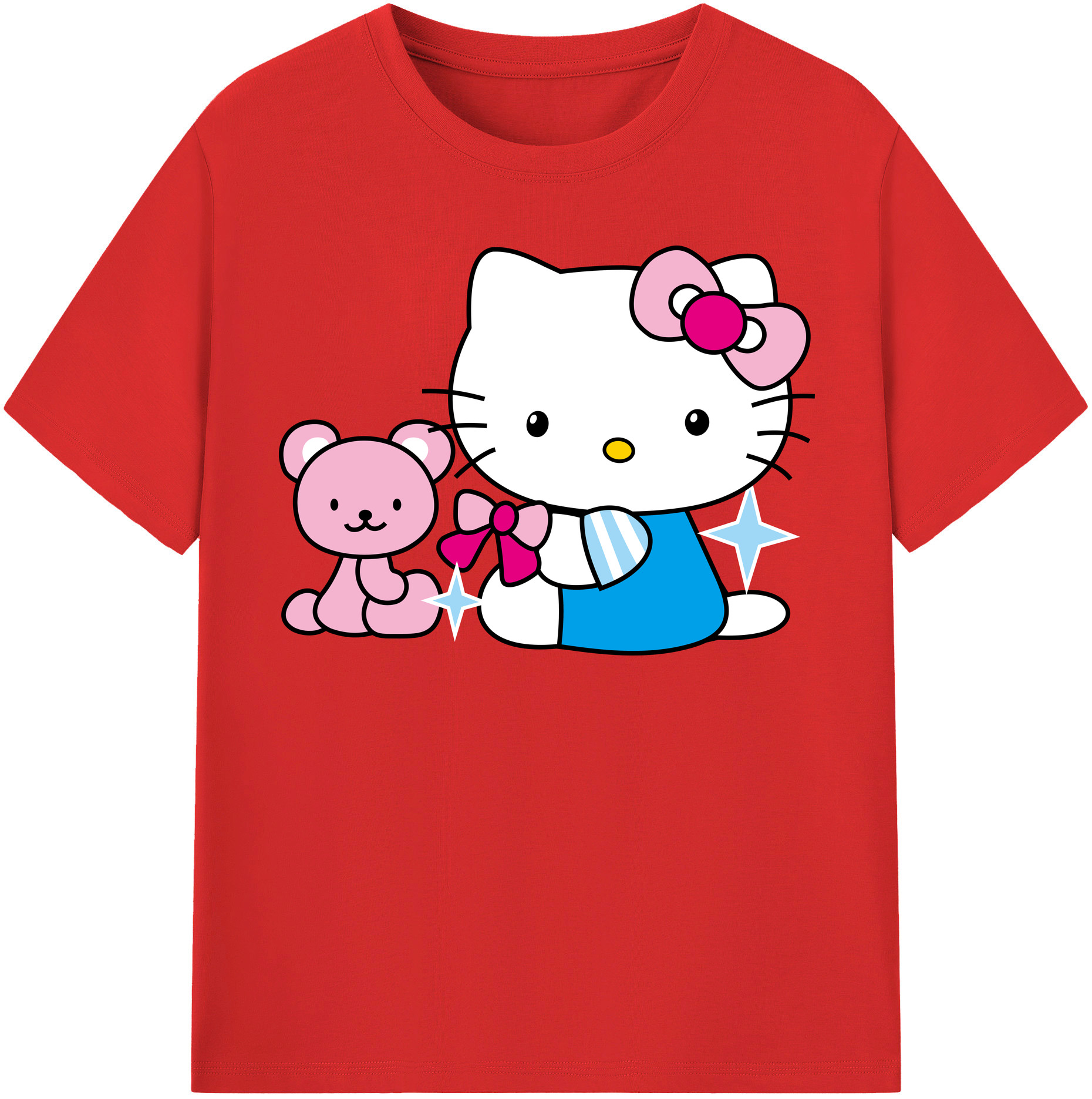 （画像用） Hello Kitty ハローキティ レディースカジュアルプリントTシャツ（綿100％）