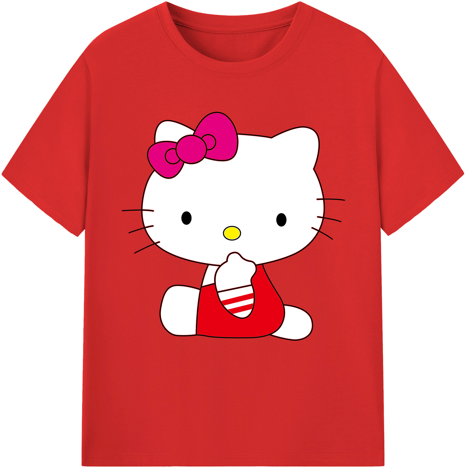 （画像用） Hello Kitty ハローキティ レディースカジュアルプリントTシャツ（綿100％）
