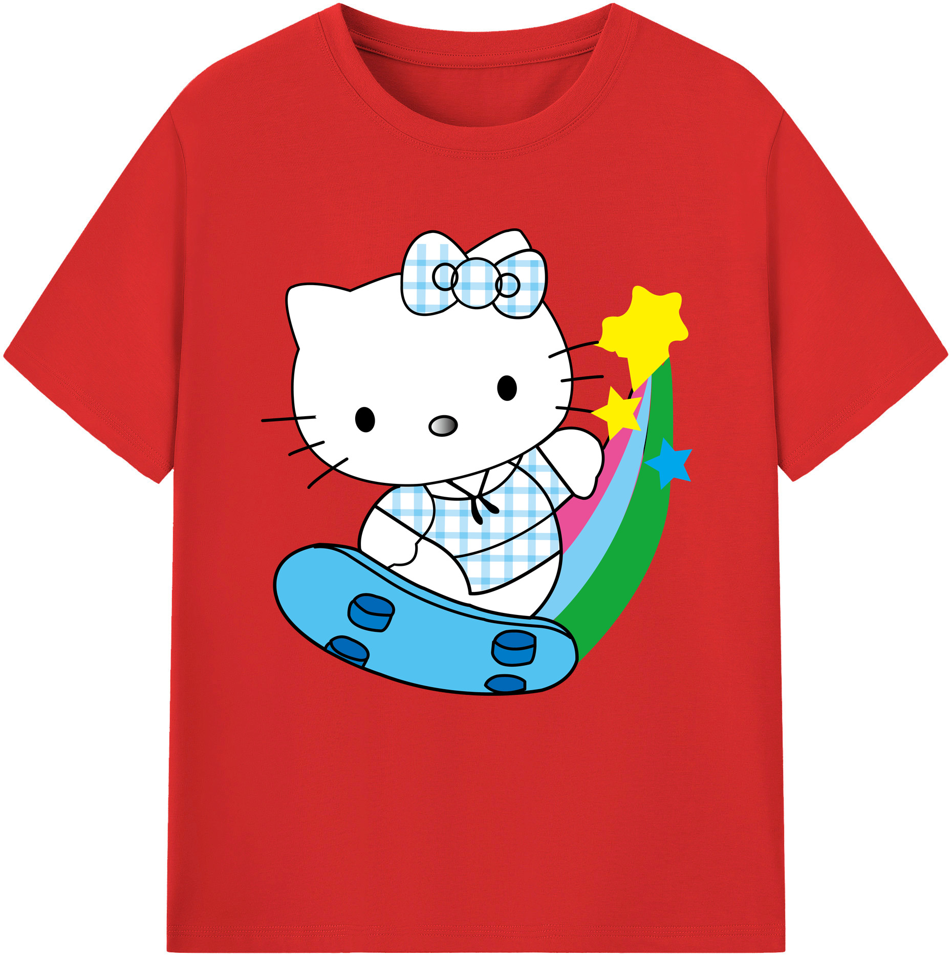 （画像用） Hello Kitty ハローキティ レディースカジュアルプリントTシャツ（綿100％）