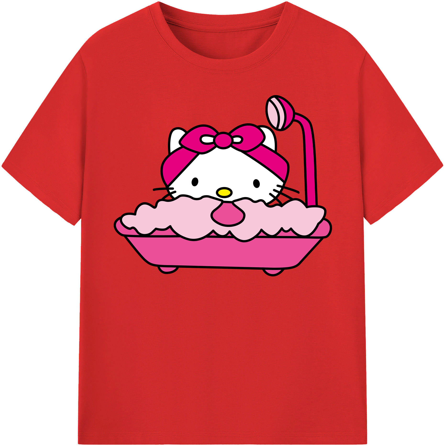（画像用） Hello Kitty ハローキティ レディースカジュアルプリントTシャツ（綿100％）