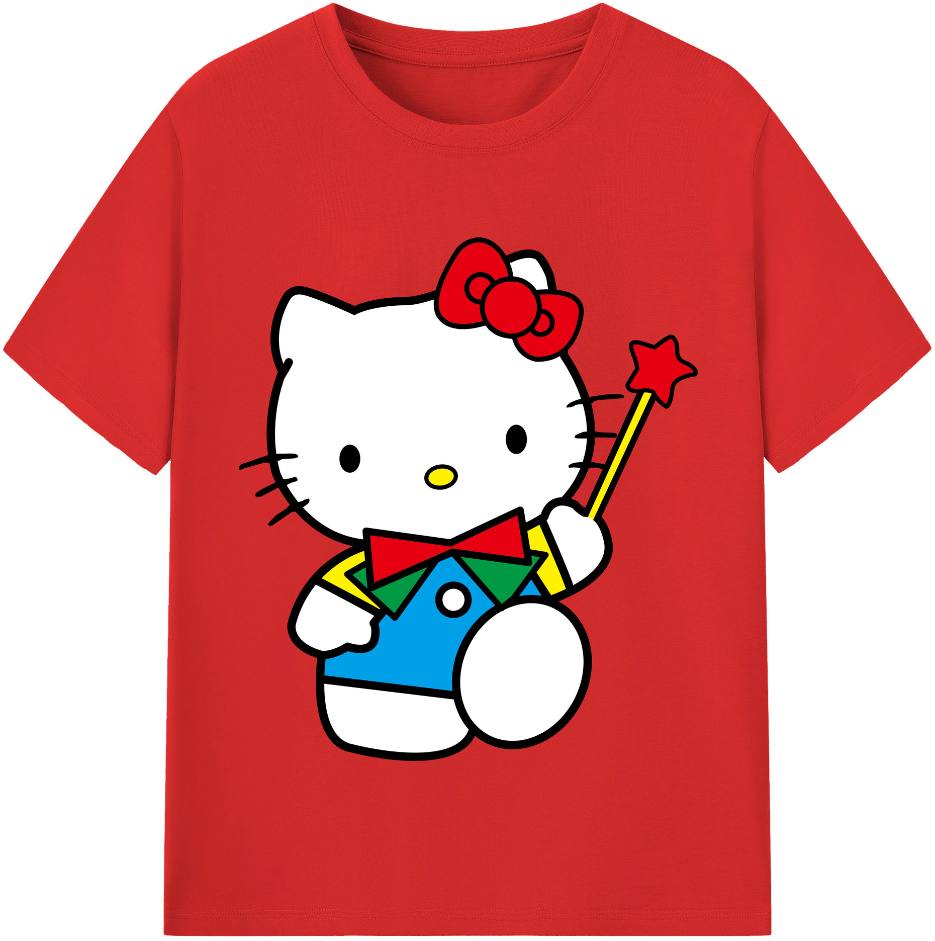 （画像用） Hello Kitty ハローキティ レディースカジュアルプリントTシャツ（綿100％）