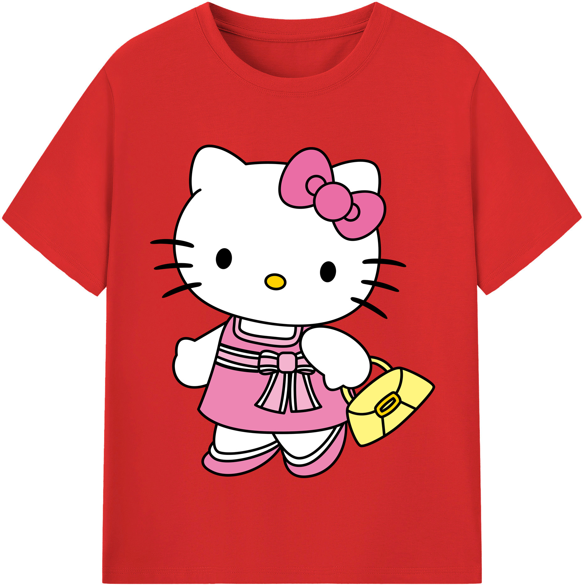 （画像用） Hello Kitty ハローキティ レディースカジュアルプリントTシャツ（綿100％）