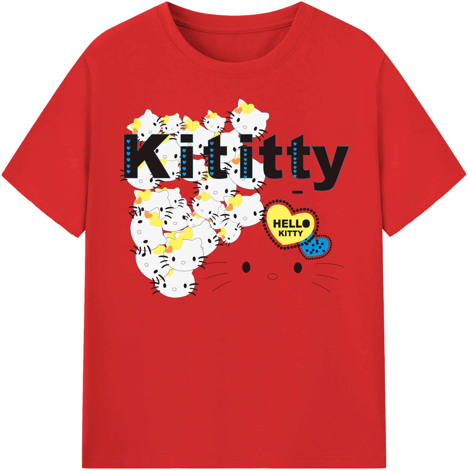 （画像用） Hello Kitty ハローキティ レディースカジュアルプリントTシャツ（綿100％）