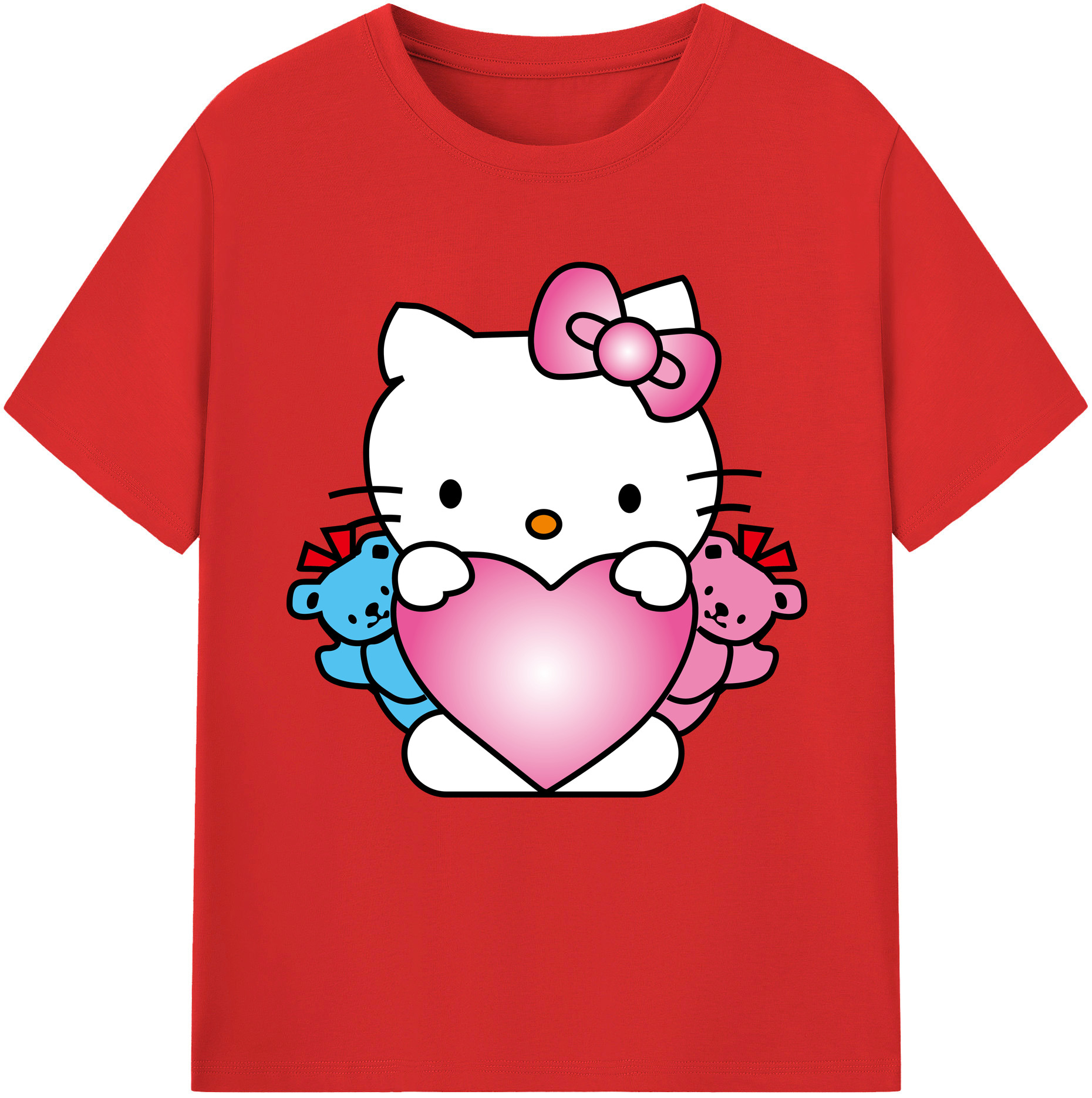 （画像用） Hello Kitty ハローキティ レディースカジュアルプリントTシャツ（綿100％）