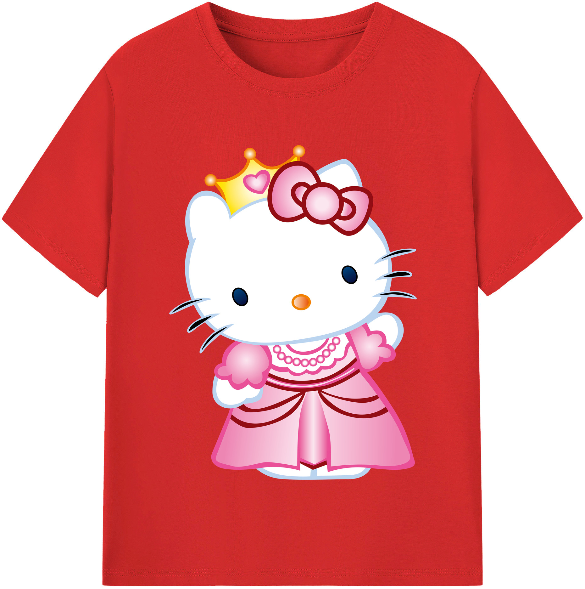 （画像用） Hello Kitty ハローキティ レディースカジュアルプリントTシャツ（綿100％）