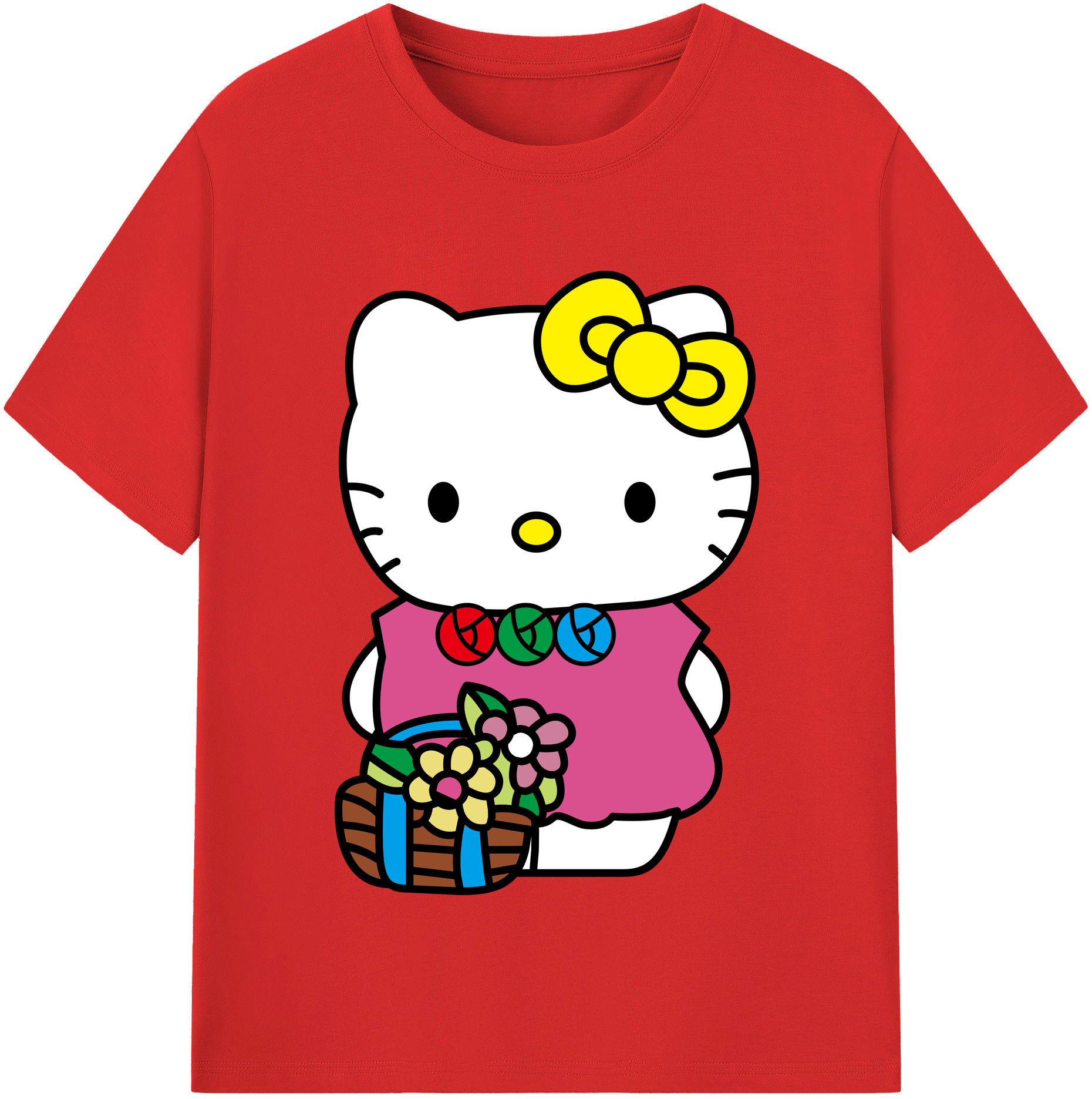 （画像用） Hello Kitty ハローキティ レディースカジュアルプリントTシャツ（綿100％）