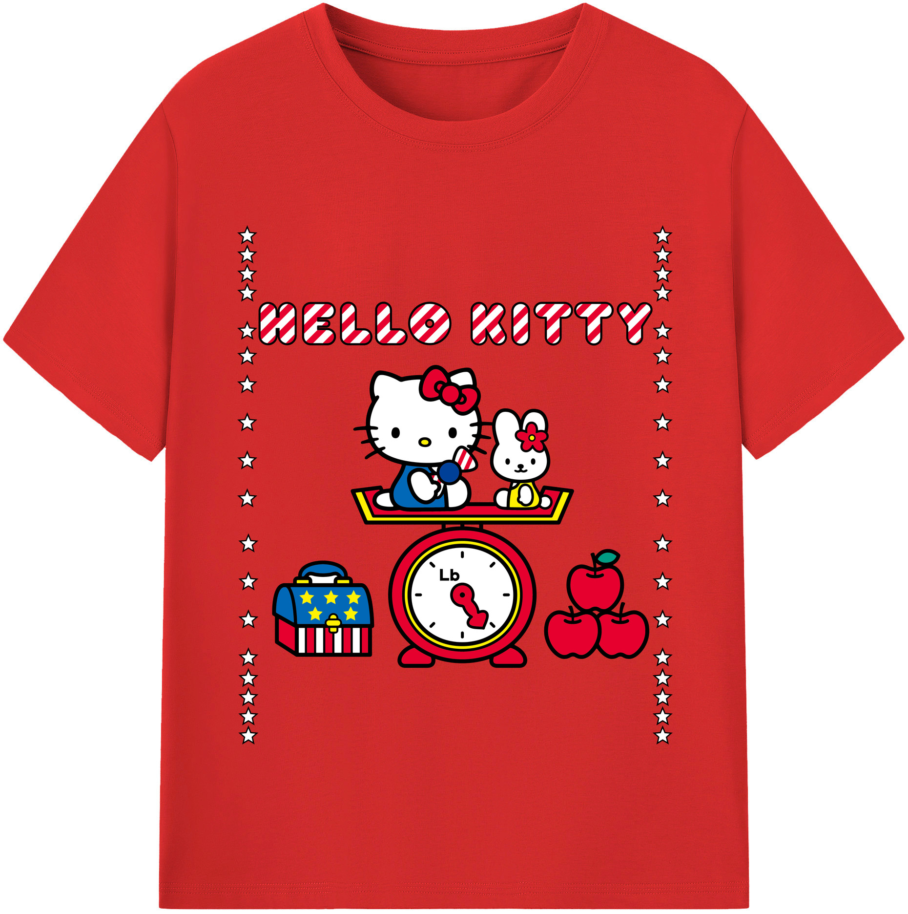 （画像用） Hello Kitty ハローキティ レディースカジュアルプリントTシャツ（綿100％）