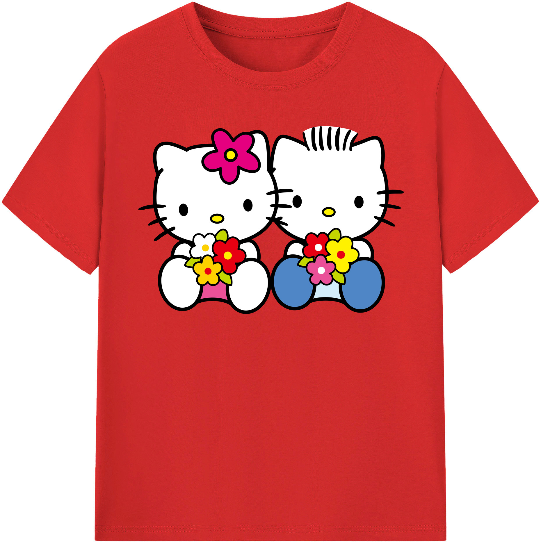 （画像用） Hello Kitty ハローキティ レディースカジュアルプリントTシャツ（綿100％）