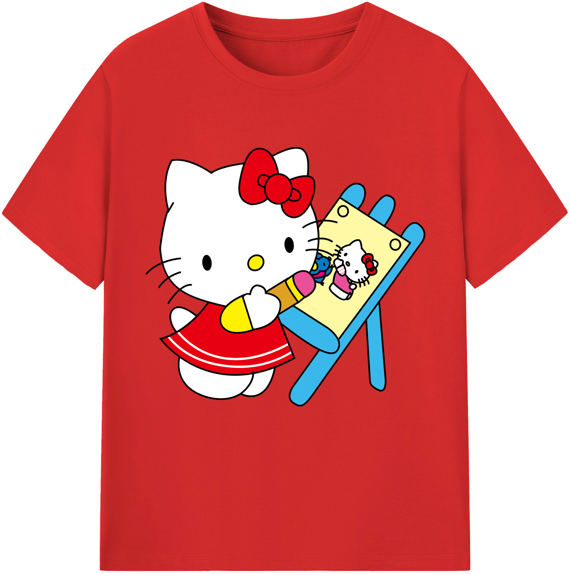（画像用） Hello Kitty ハローキティ レディースカジュアルプリントTシャツ（綿100％）