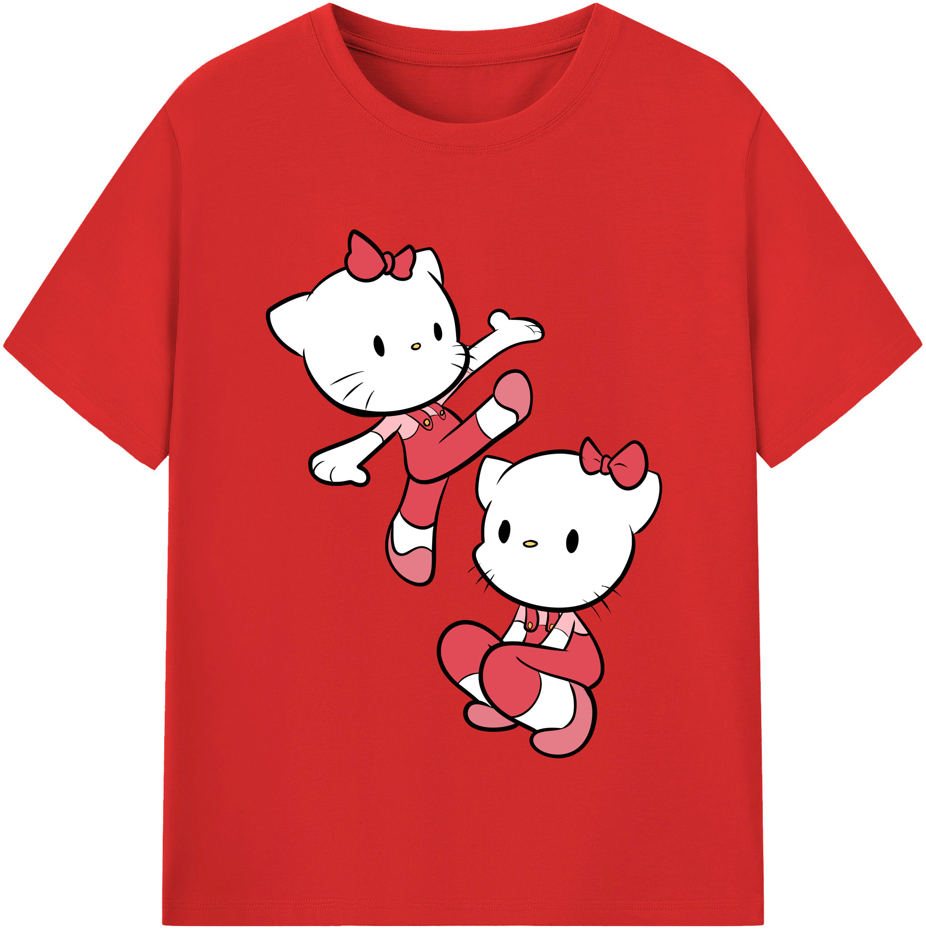 （画像用） Hello Kitty ハローキティ レディースカジュアルプリントTシャツ（綿100％）