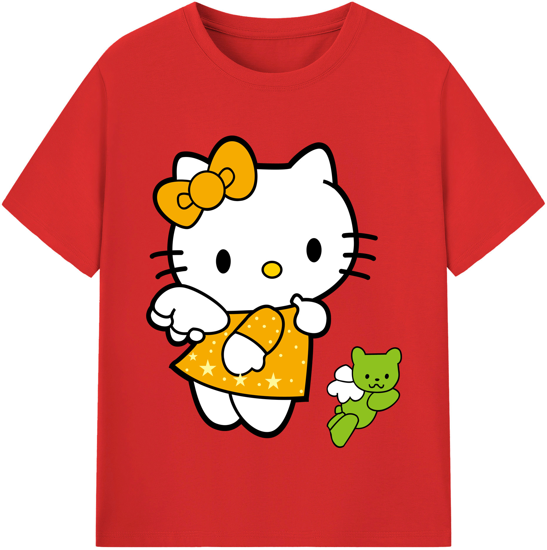 （画像用） Hello Kitty ハローキティ レディースカジュアルプリントTシャツ（綿100％）