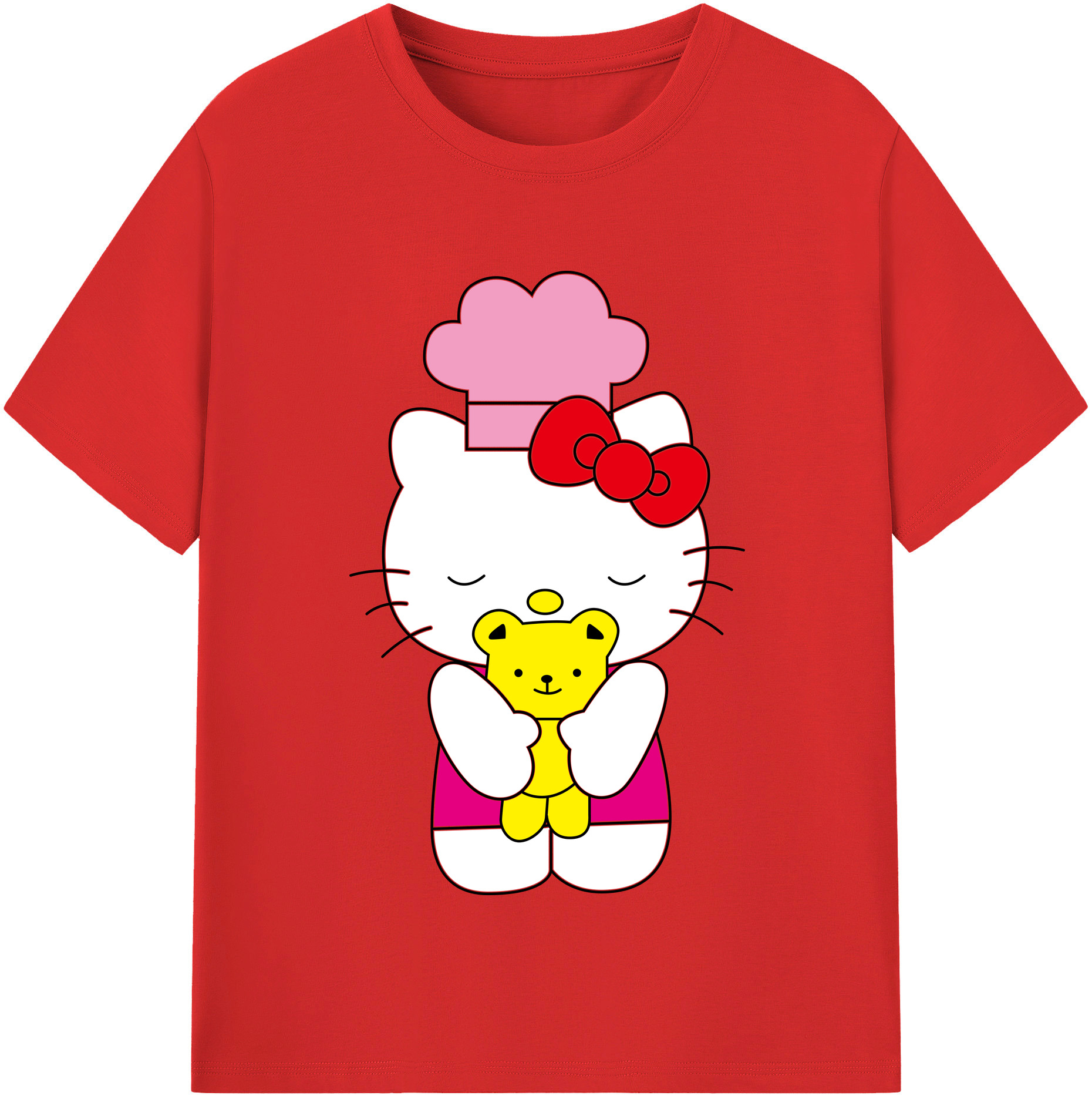 （画像用） Hello Kitty ハローキティ レディースカジュアルプリントTシャツ（綿100％）
