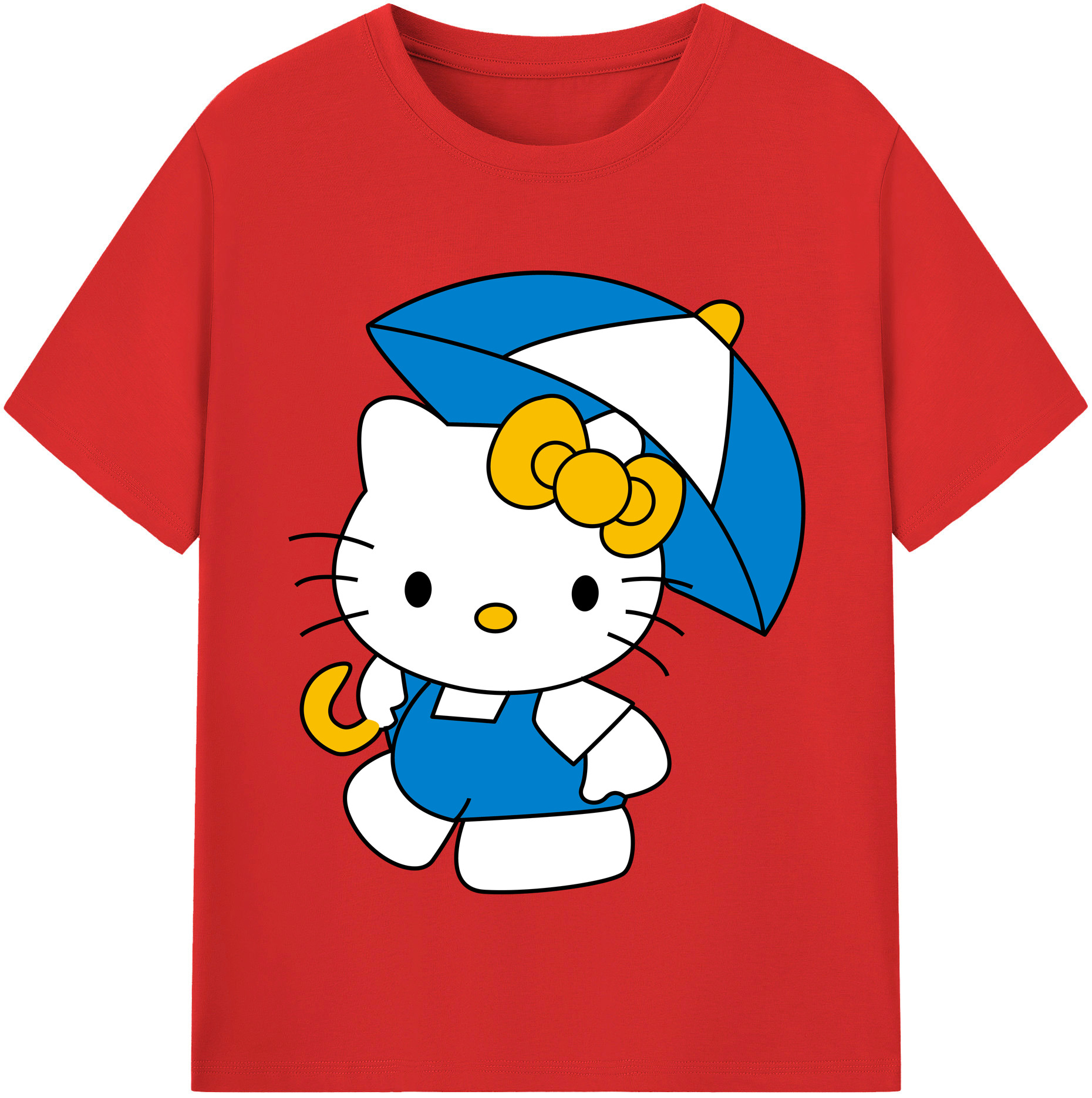 （画像用） Hello Kitty ハローキティ レディースカジュアルプリントTシャツ（綿100％）