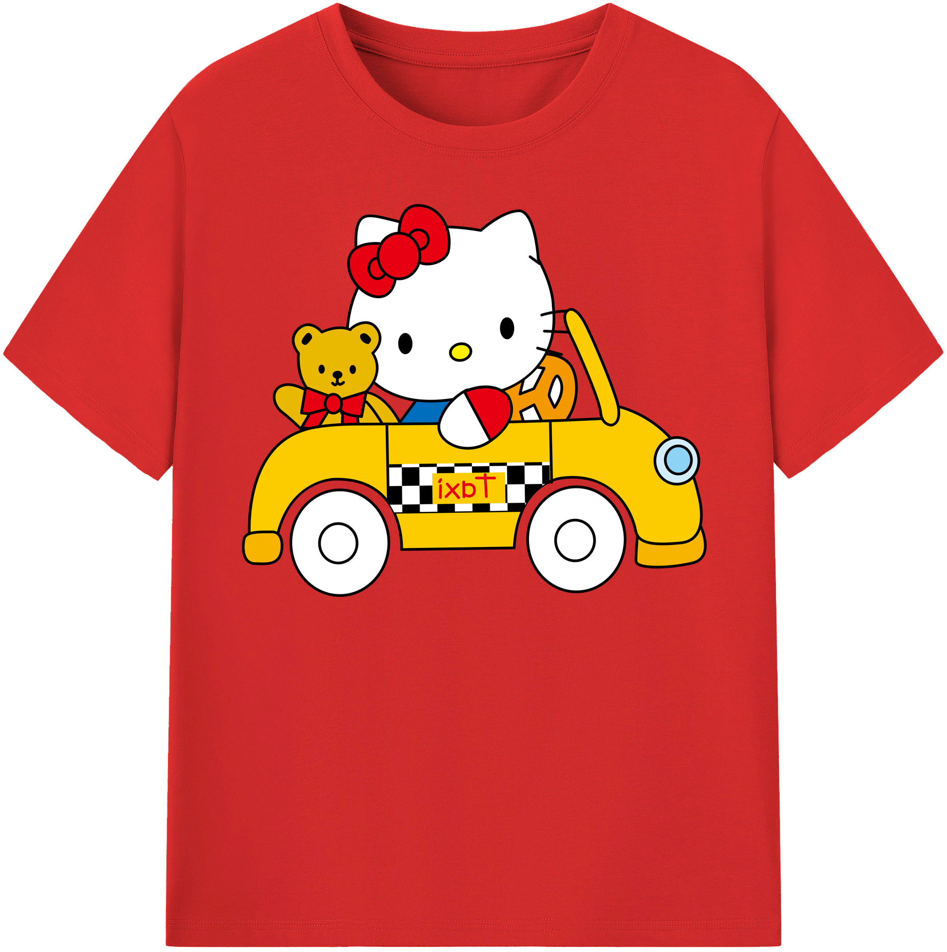 （画像用） Hello Kitty ハローキティ レディースカジュアルプリントTシャツ（綿100％）
