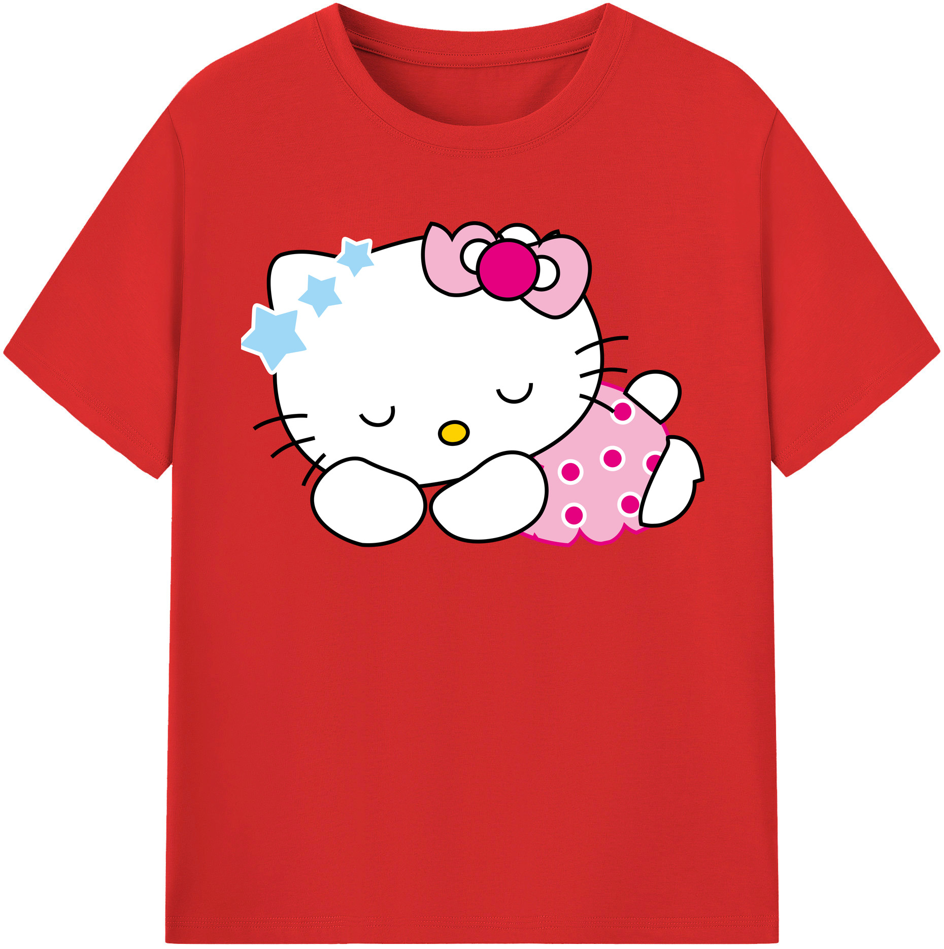 （画像用） Hello Kitty ハローキティ レディースカジュアルプリントTシャツ（綿100％）