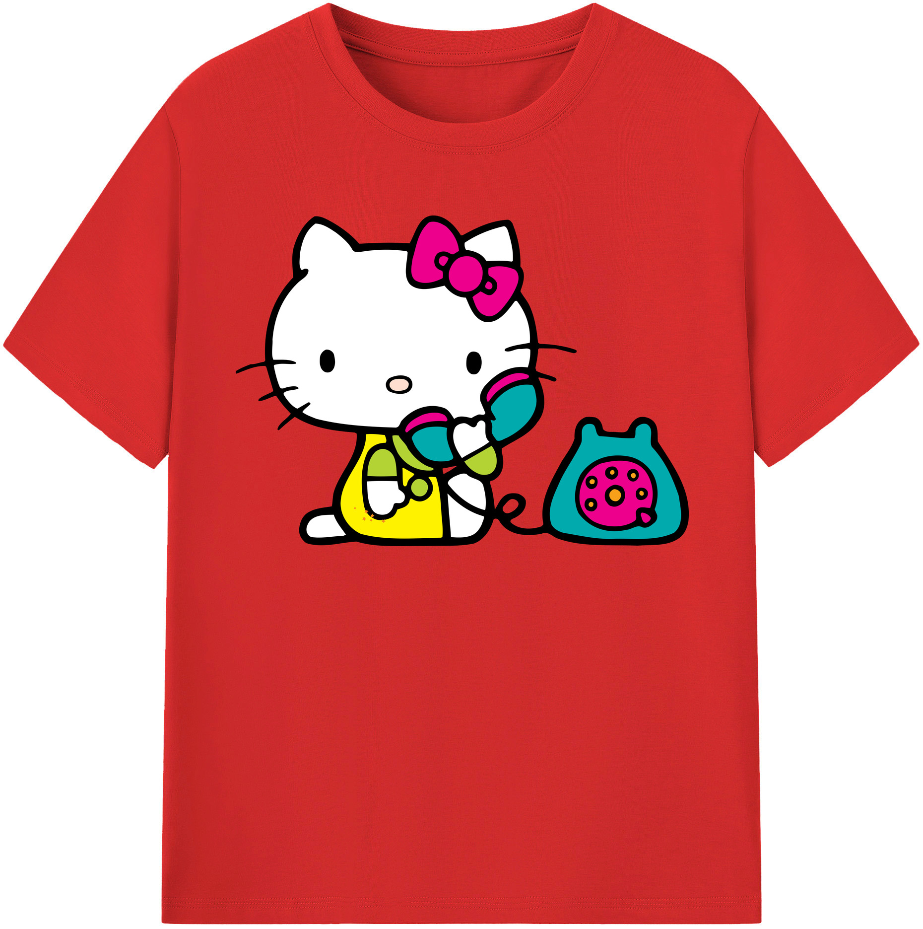 （画像用） Hello Kitty ハローキティ レディースカジュアルプリントTシャツ（綿100％）