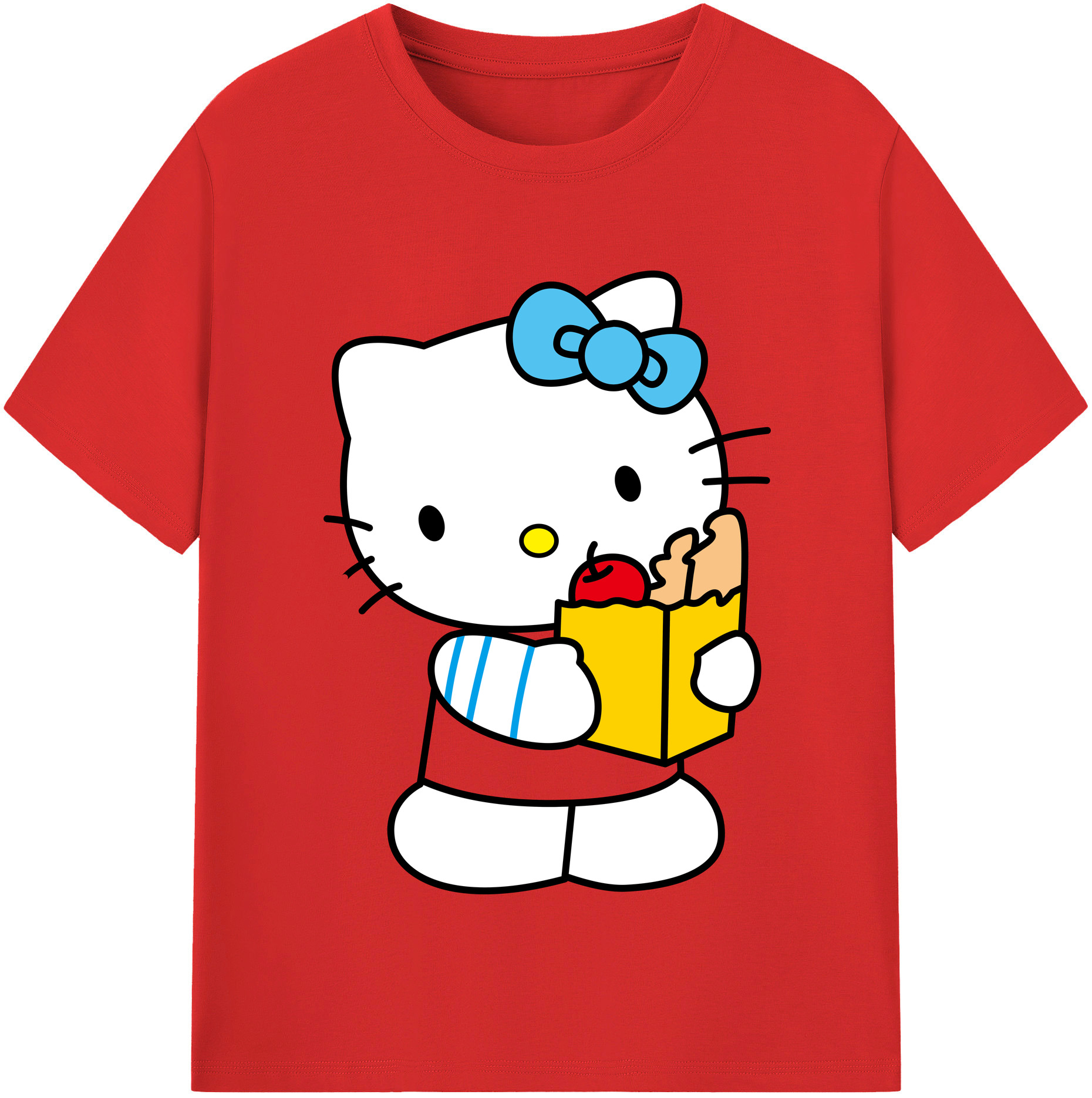 （画像用） Hello Kitty ハローキティ レディースカジュアルプリントTシャツ（綿100％）