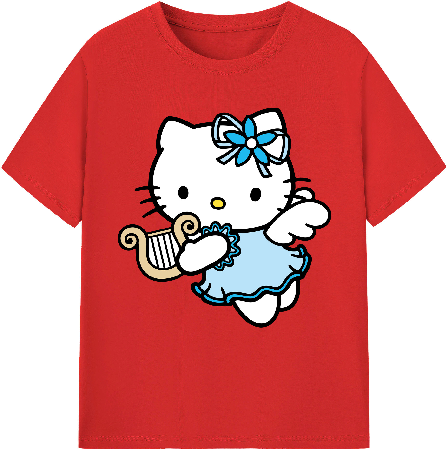 （画像用） Hello Kitty ハローキティ レディースカジュアルプリントTシャツ（綿100％）
