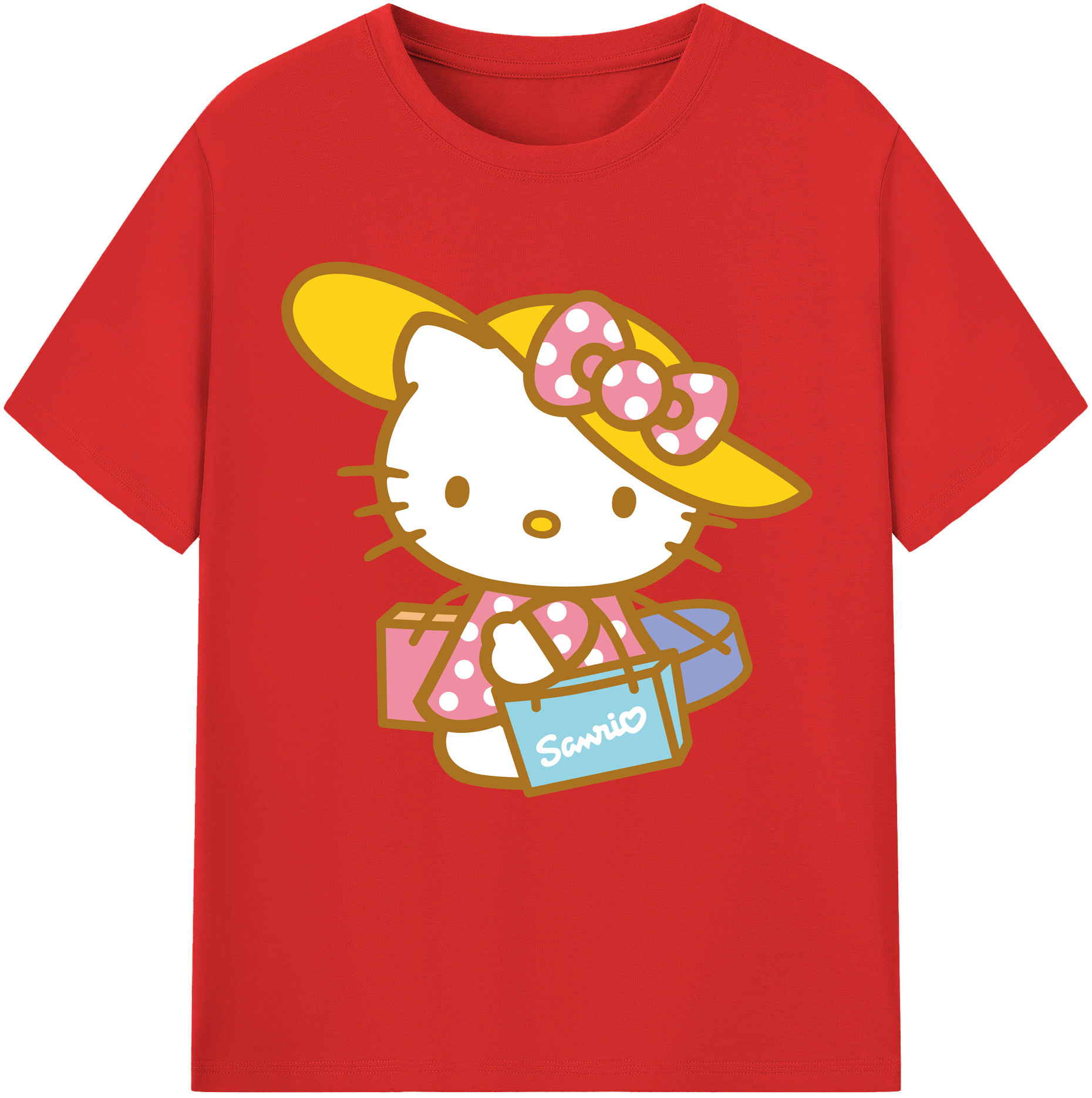 （画像用） Hello Kitty ハローキティ レディースカジュアルプリントTシャツ（綿100％）