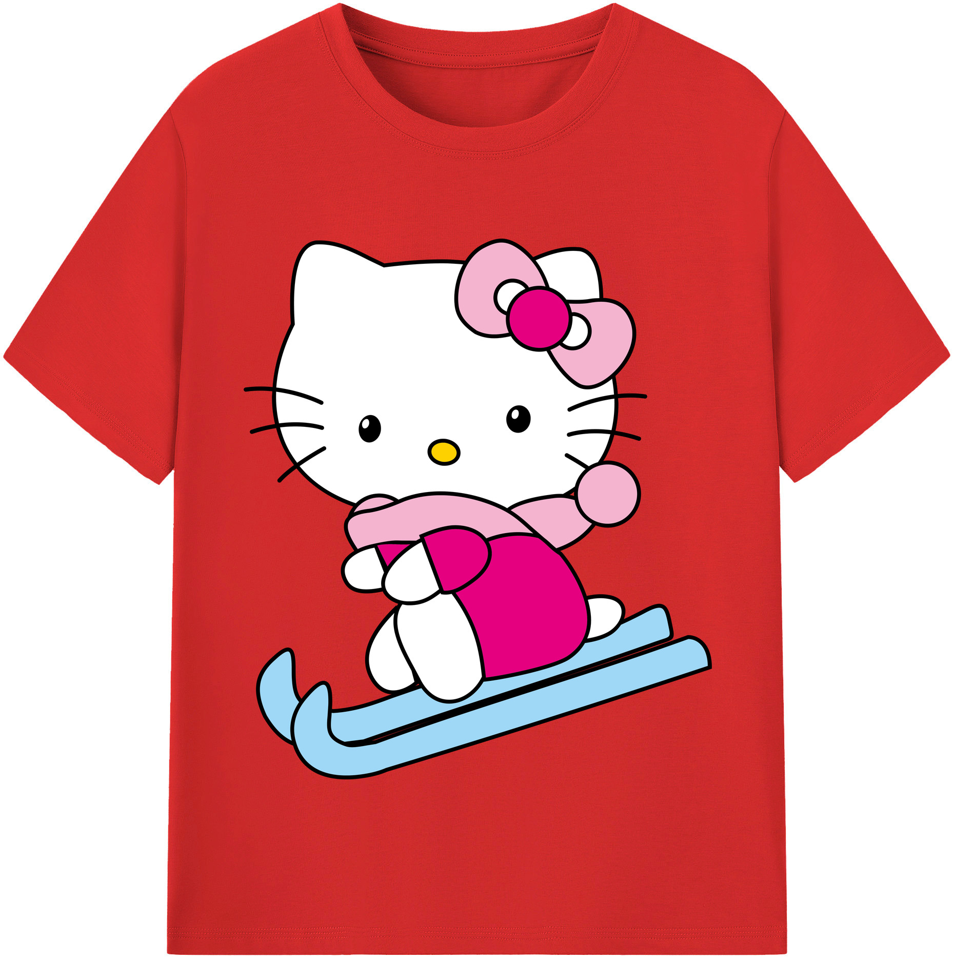 （画像用） Hello Kitty ハローキティ レディースカジュアルプリントTシャツ（綿100％）