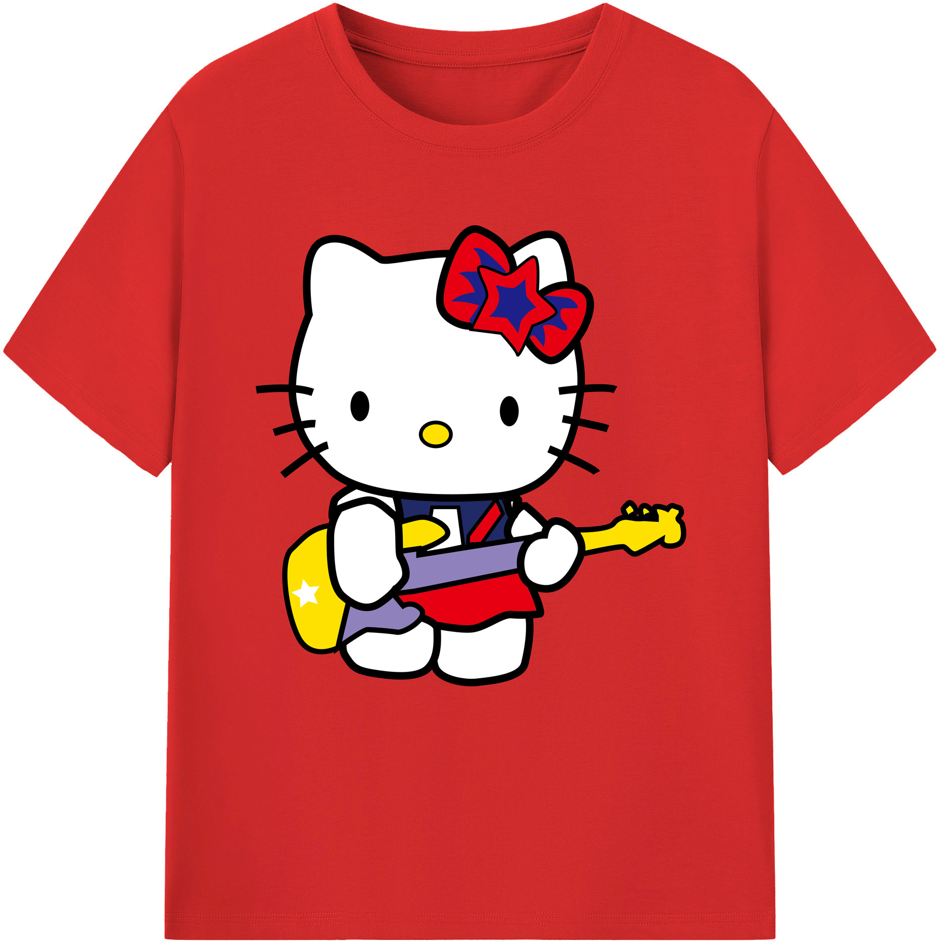 （画像用） Hello Kitty ハローキティ レディースカジュアルプリントTシャツ（綿100％）