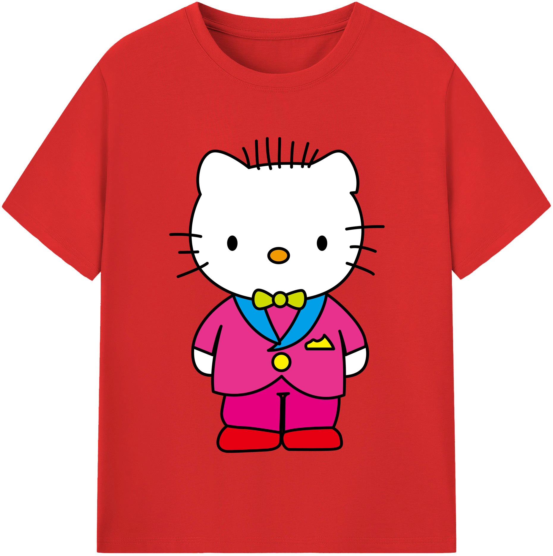 （画像用） Hello Kitty ハローキティ レディースカジュアルプリントTシャツ（綿100％）