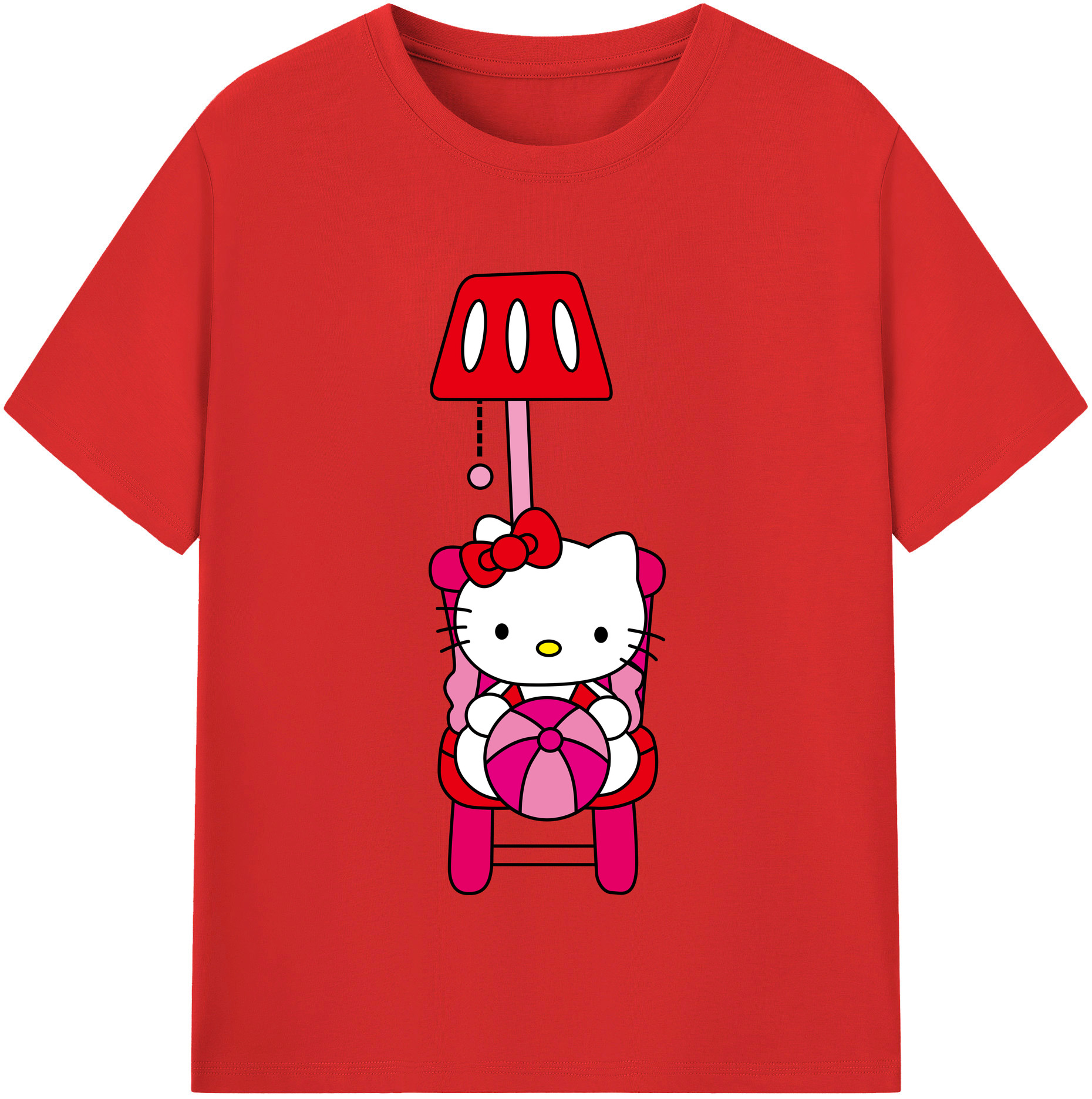 （画像用） Hello Kitty ハローキティ レディースカジュアルプリントTシャツ（綿100％）