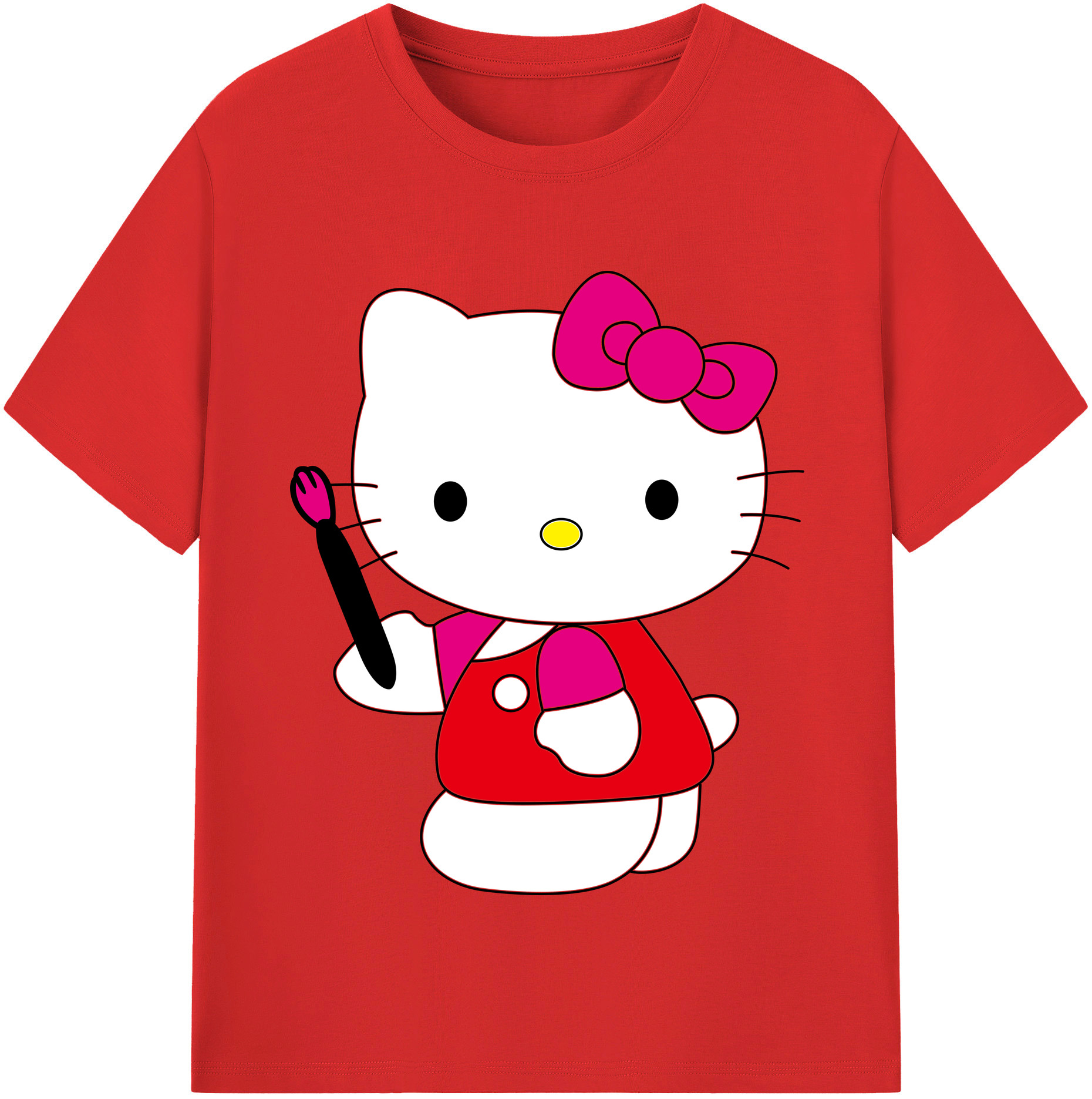 （画像用） Hello Kitty ハローキティ レディースカジュアルプリントTシャツ（綿100％）