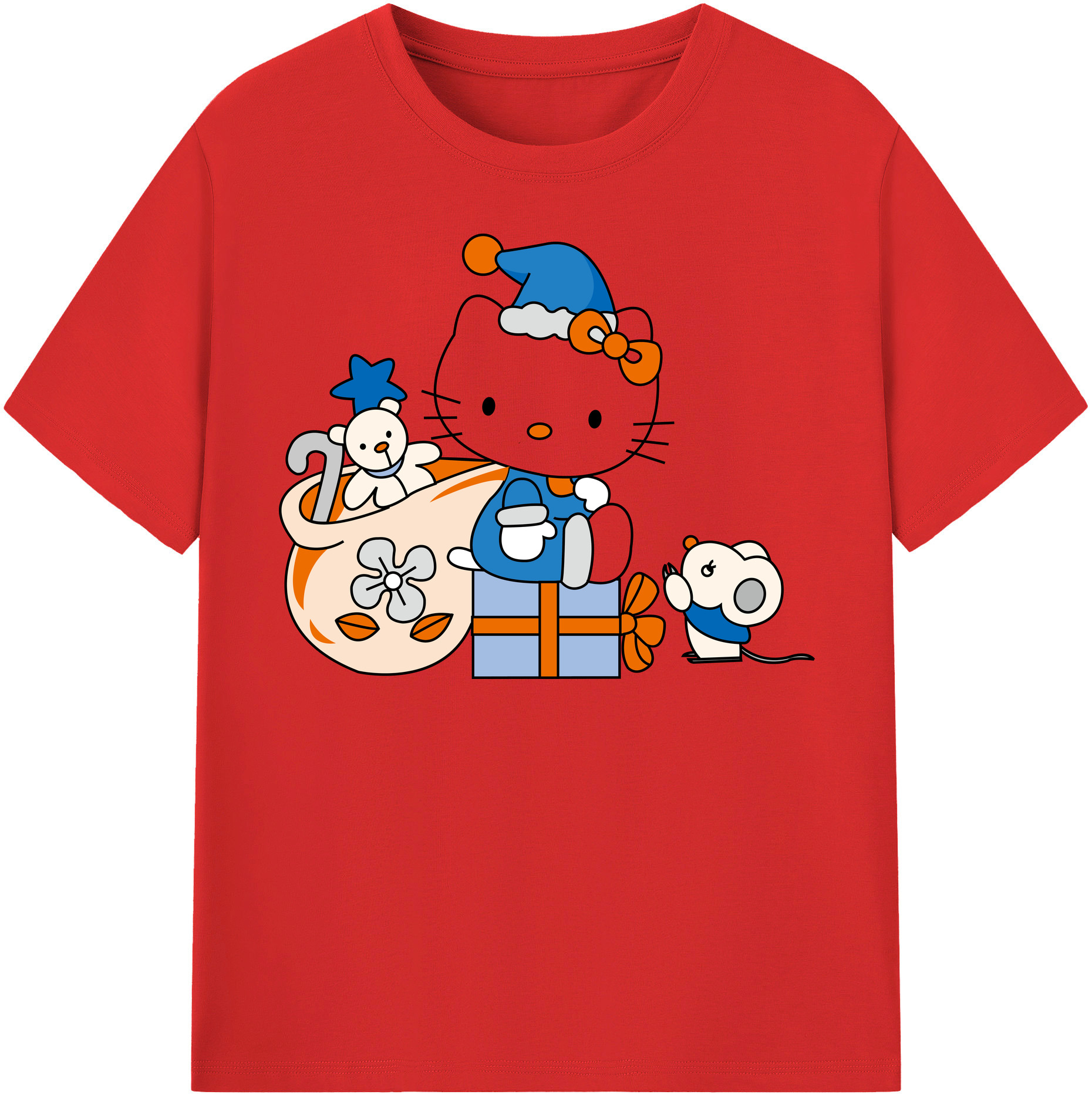 （画像用） Hello Kitty ハローキティ レディースカジュアルプリントTシャツ（綿100％）