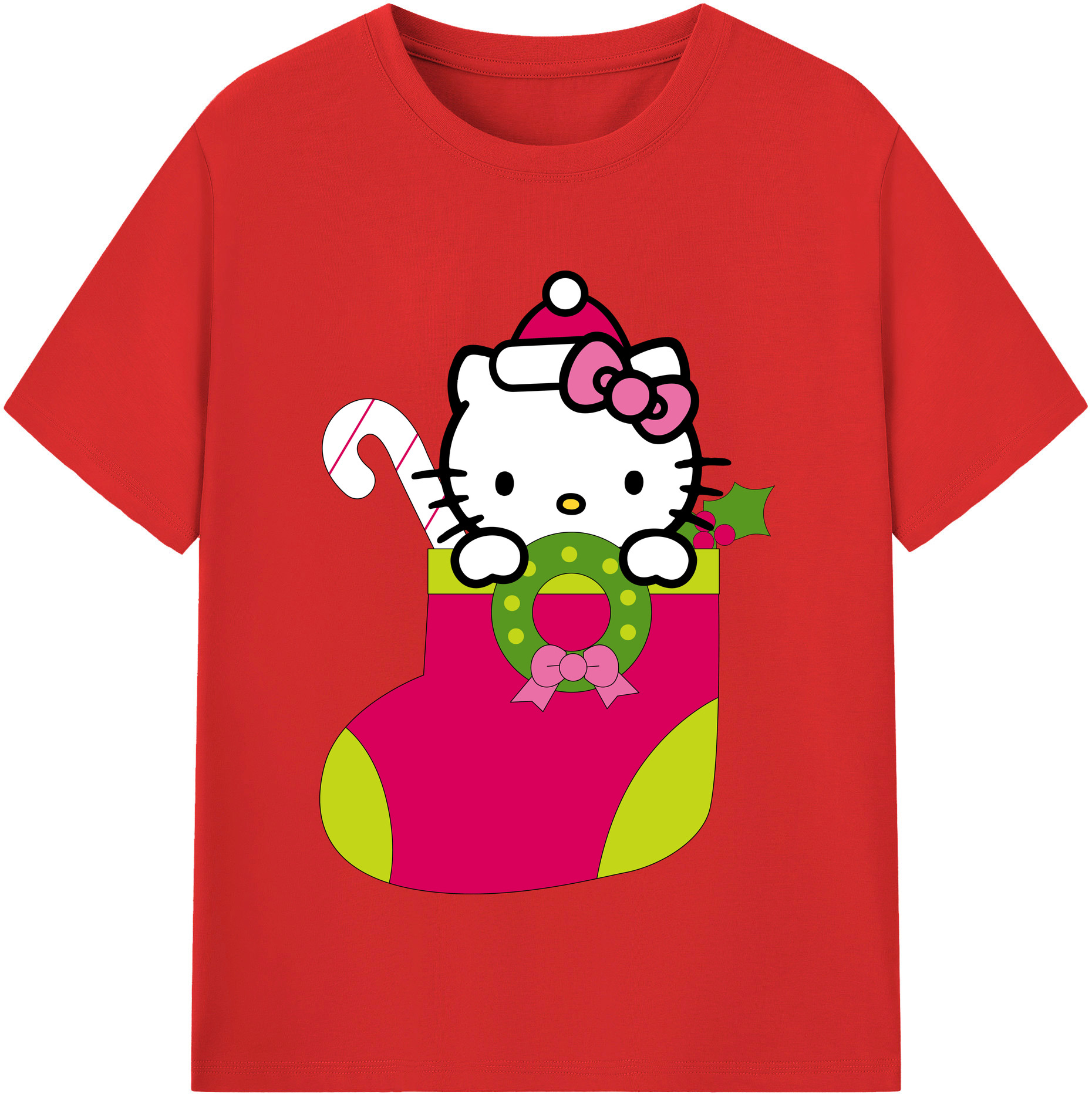 （画像用） Hello Kitty ハローキティ レディースカジュアルプリントTシャツ（綿100％）
